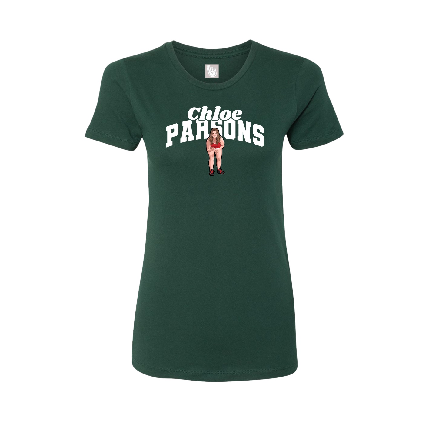 Fitted Women's Tee — Signature Arch in Green