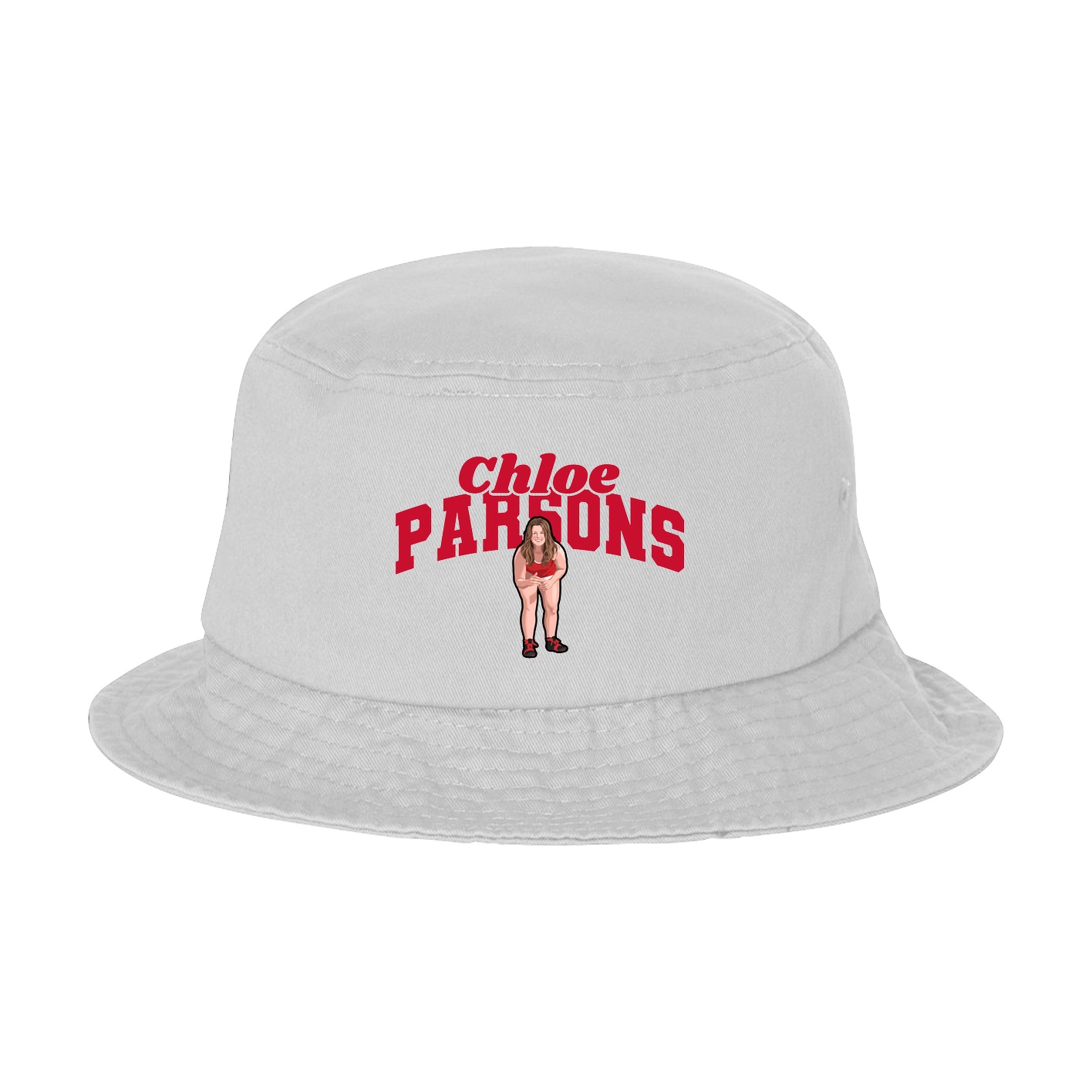 Bucket Cap — Signature Arch in White