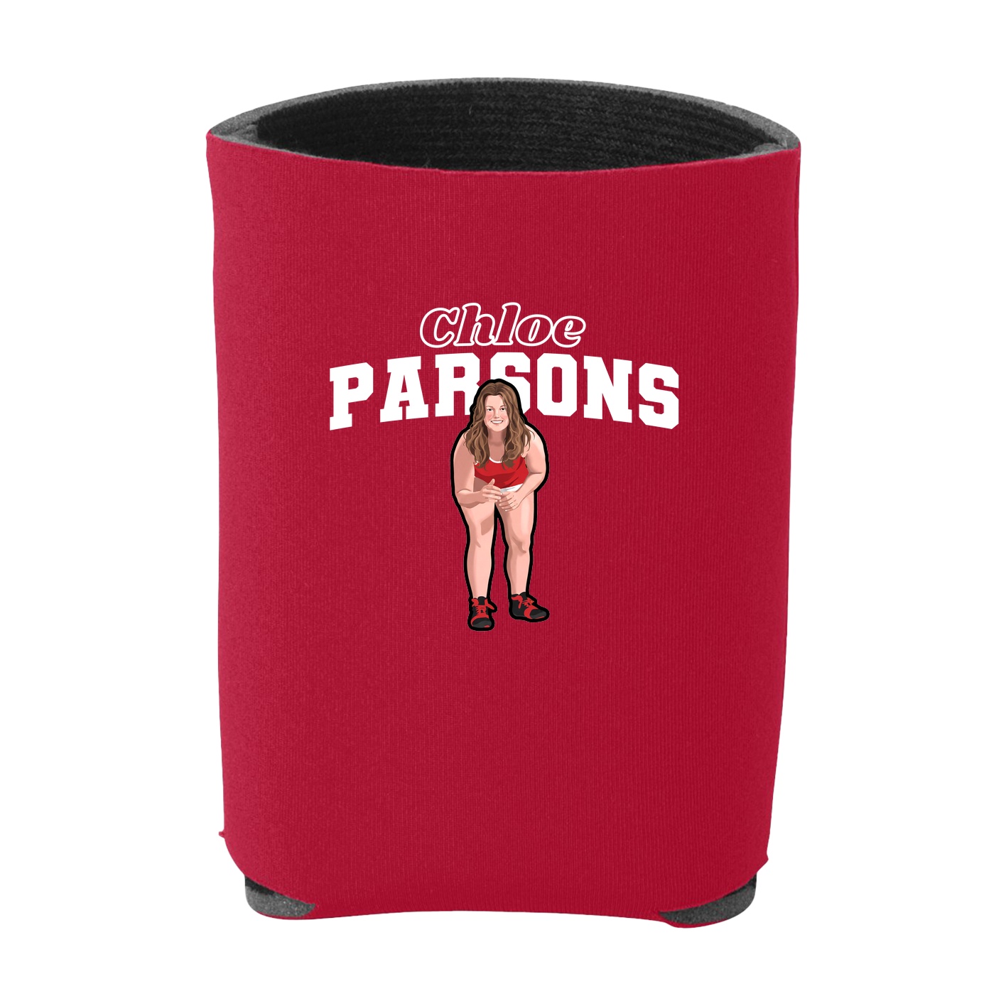 Can Holder — Name Arch in Red