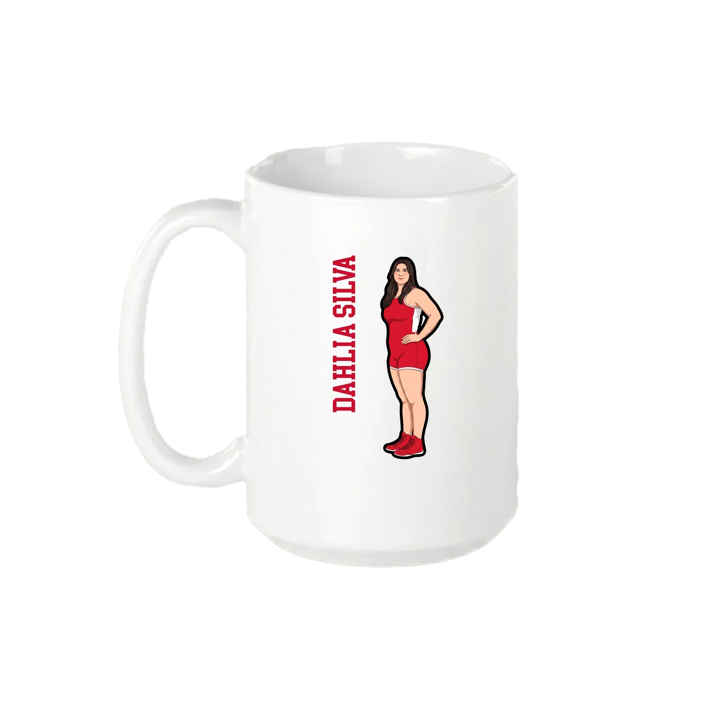 15oz Coffee Mug — Name Vertical in White