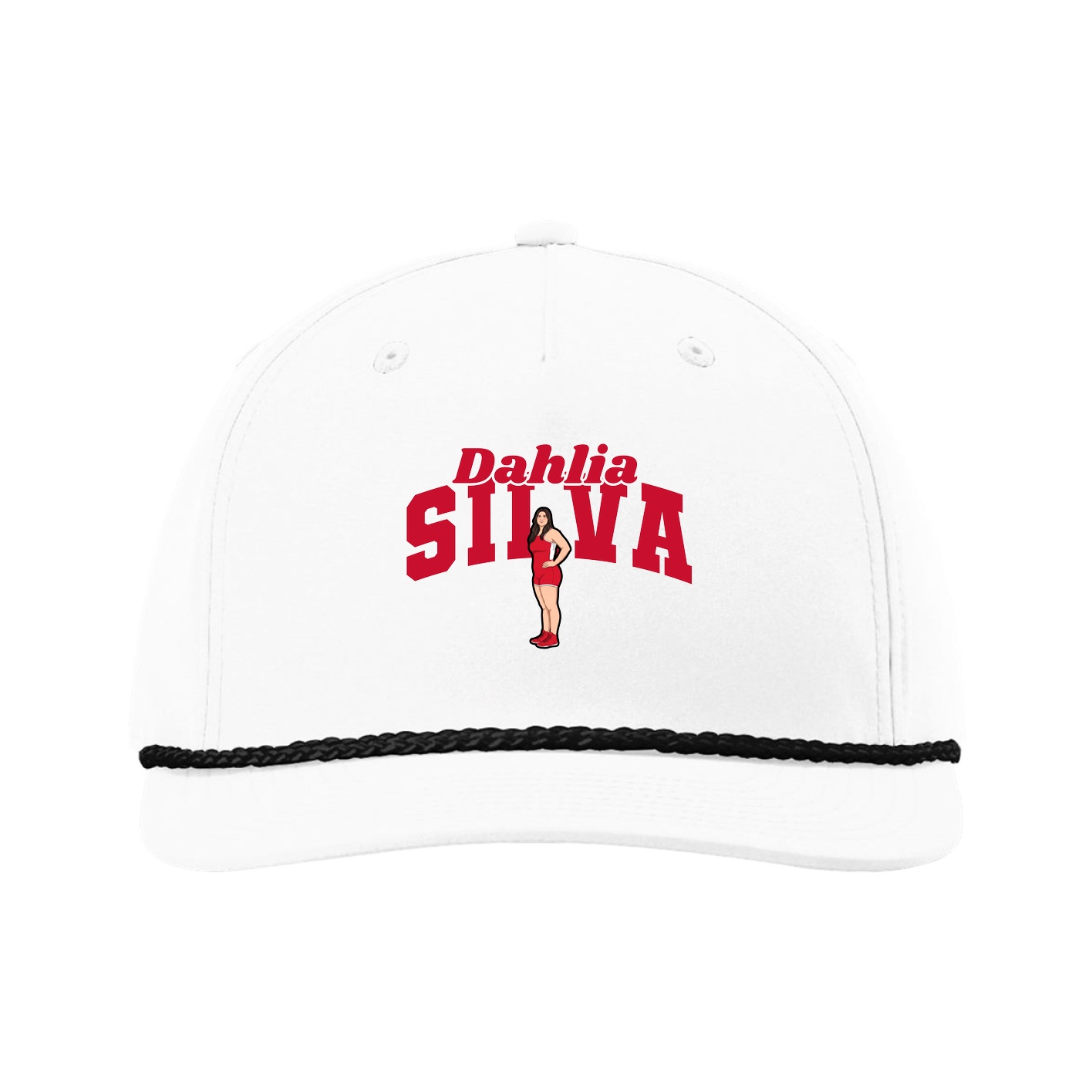 Five-Panel Classic Rope Cap — Signature Arch in White