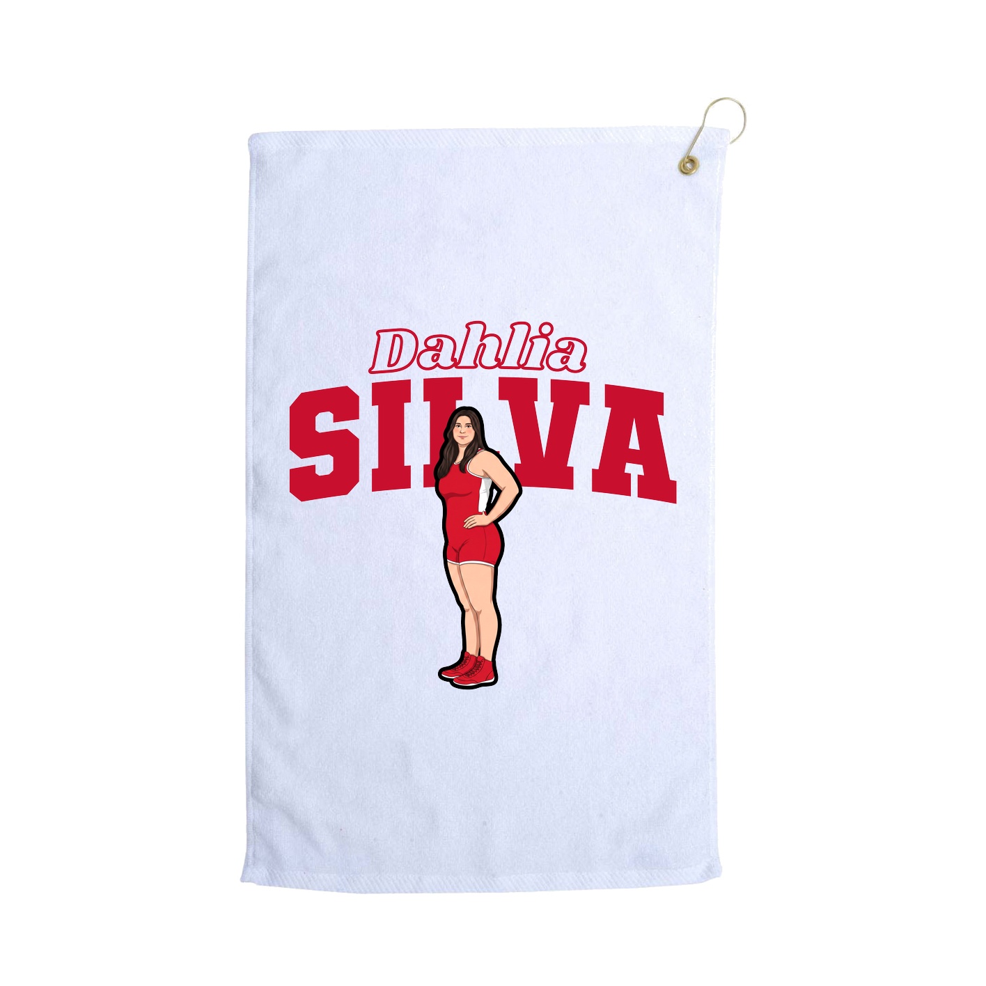 Golf Towel — Name Arch in White