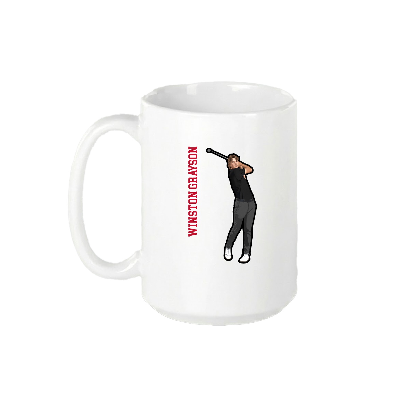 15oz Coffee Mug — Name Vertical in White
