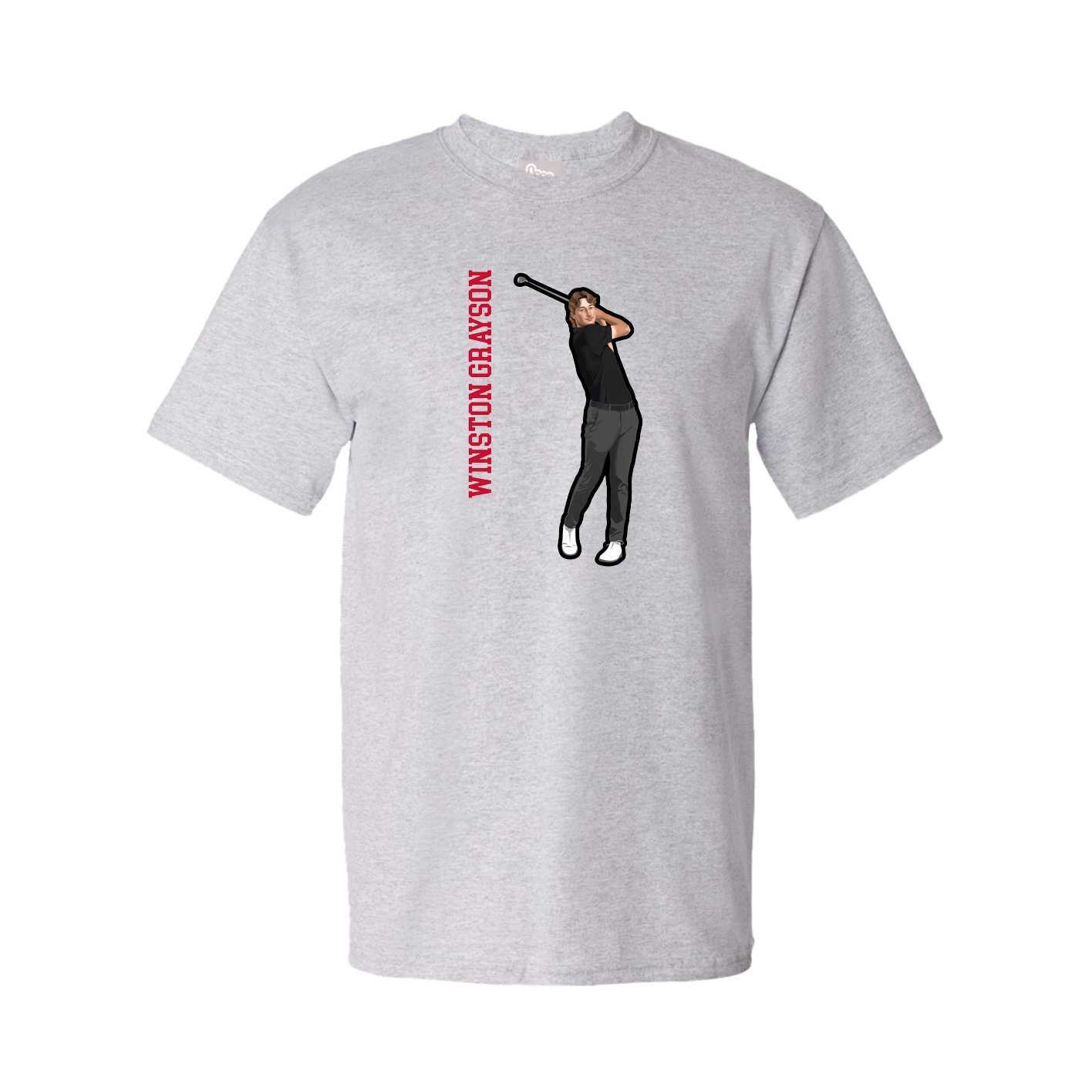 Tee — Name Vertical in Grey