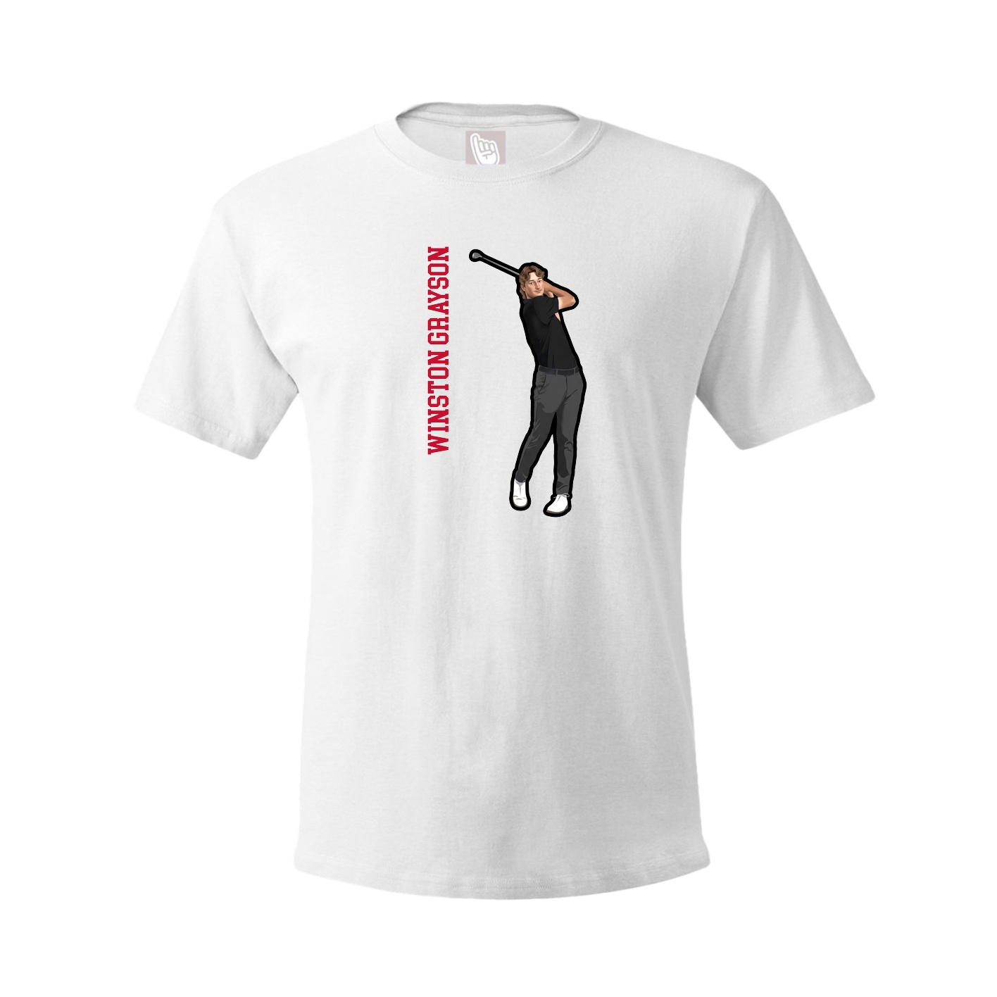Tee — Name Vertical in White