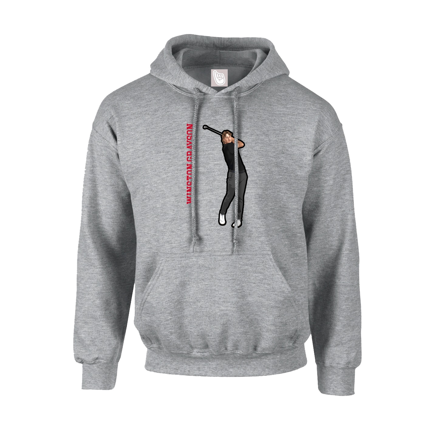 Youth Hoodie — Name Vertical in Grey