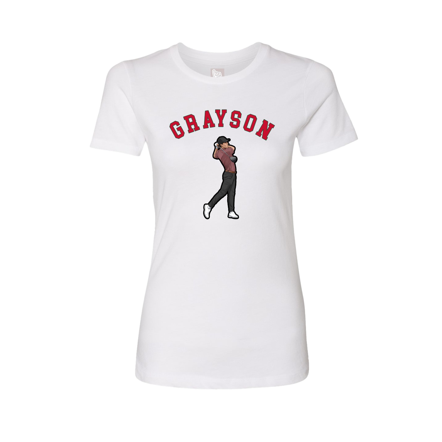 Fitted Women's Tee — Shirsey Arch in White