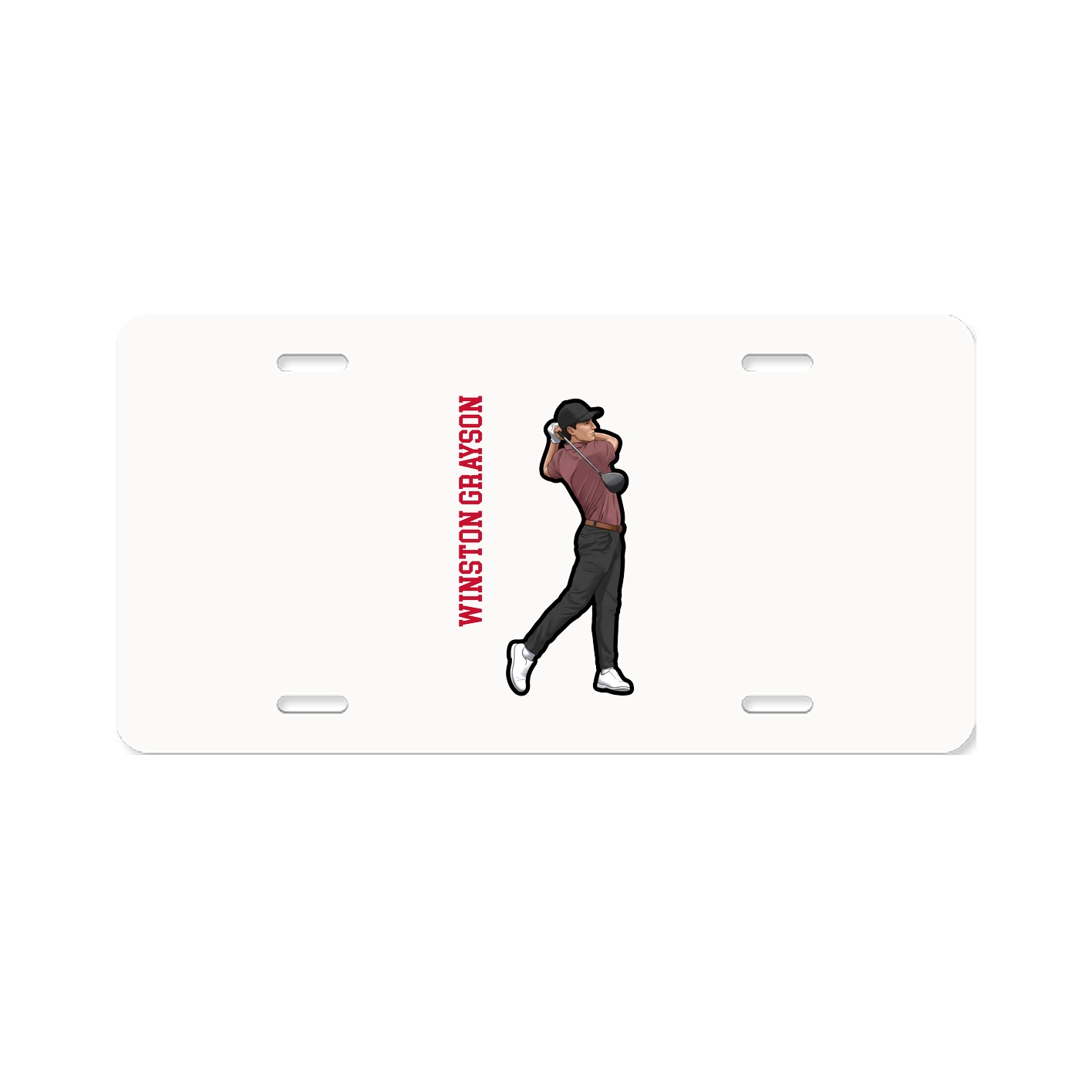 License Plate — Name Vertical in Classic