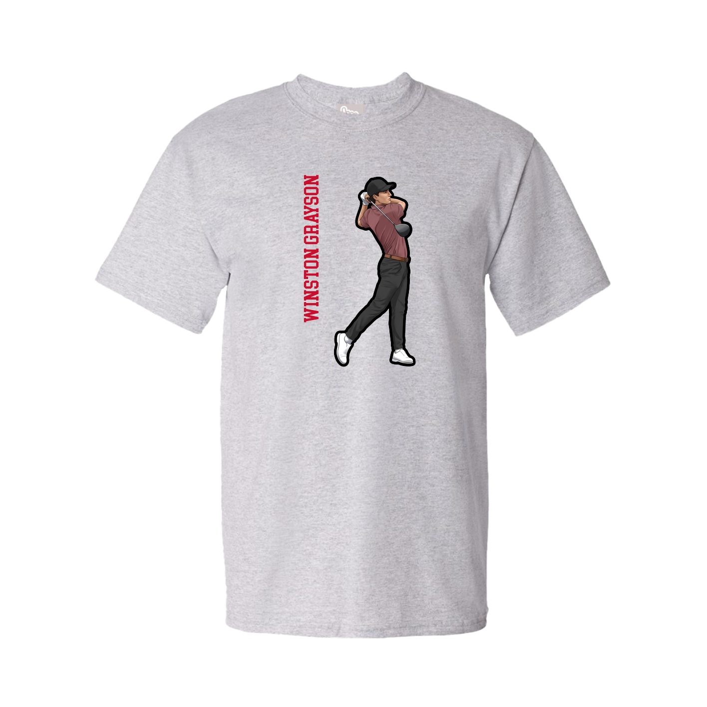 Youth Tee — Name Vertical in Grey