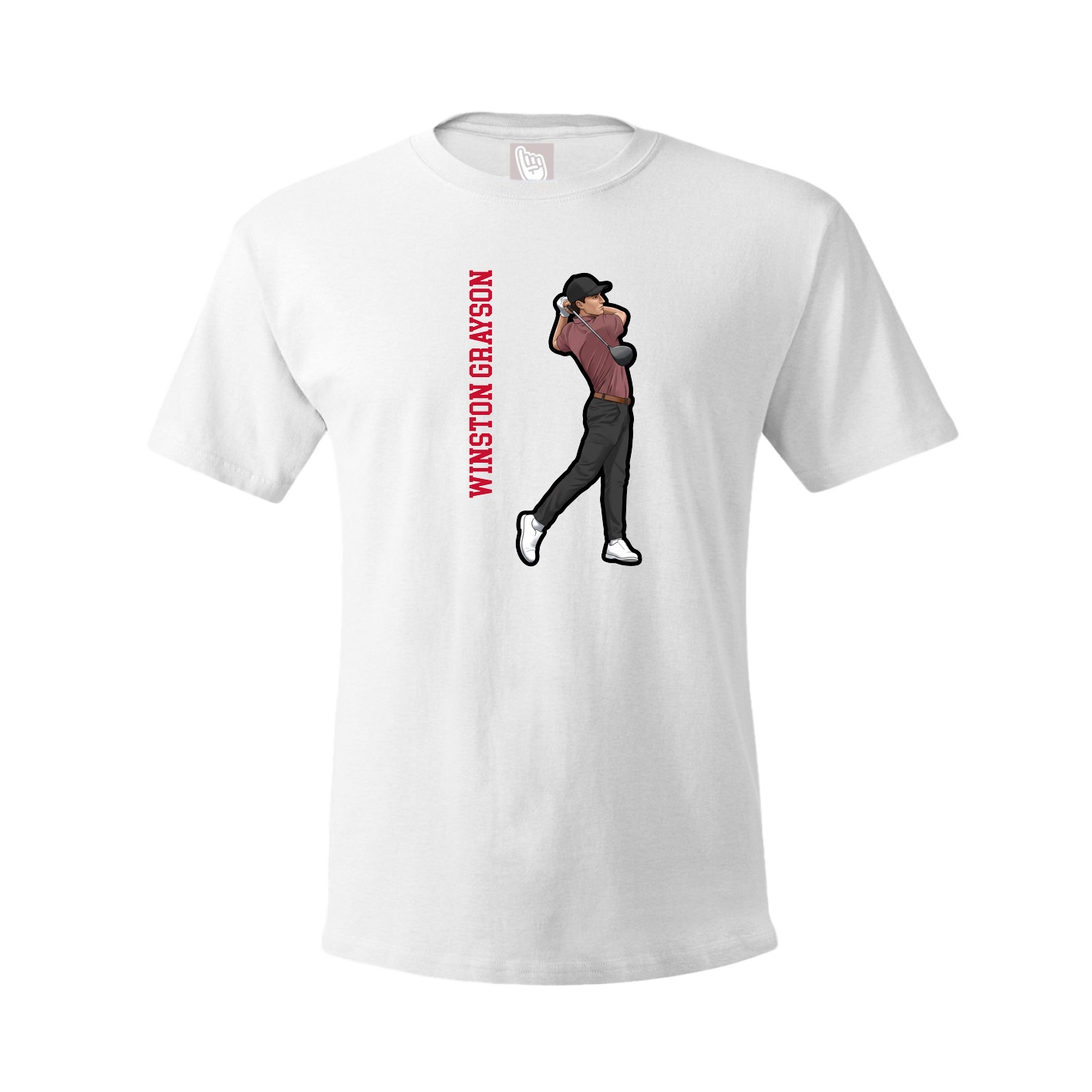 Youth Tee — Name Vertical in White