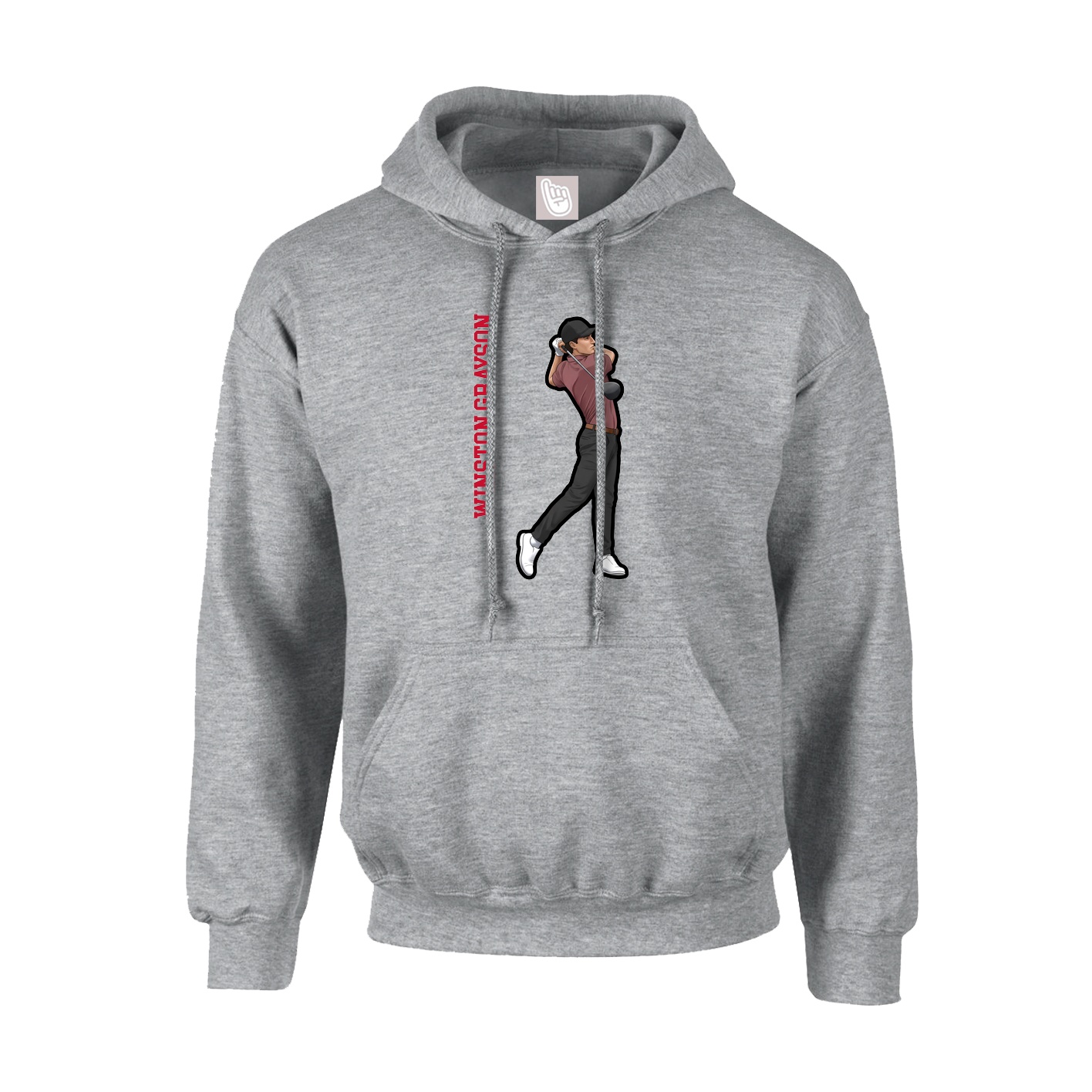 Hoodie — Name Vertical in Grey