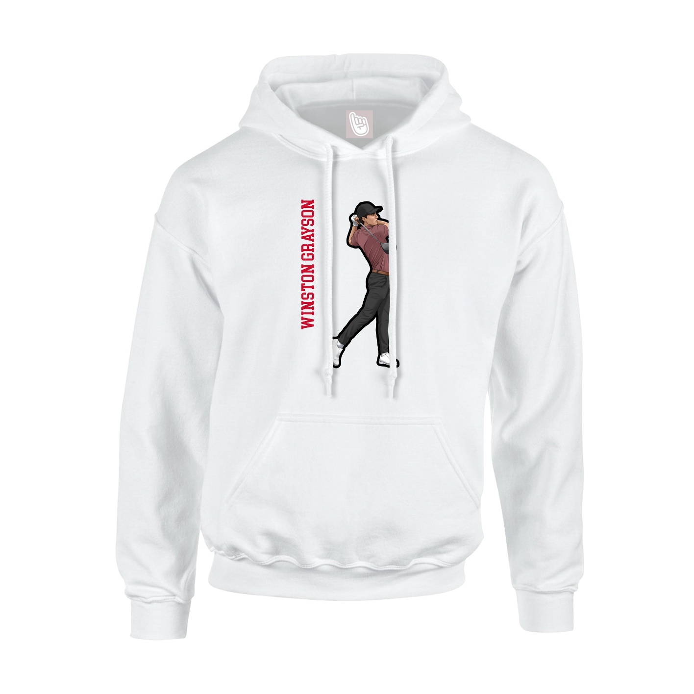 Hoodie — Name Vertical in White