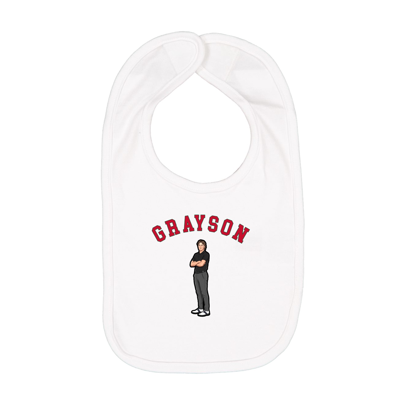 Infant Bib — Shirsey Arch in White