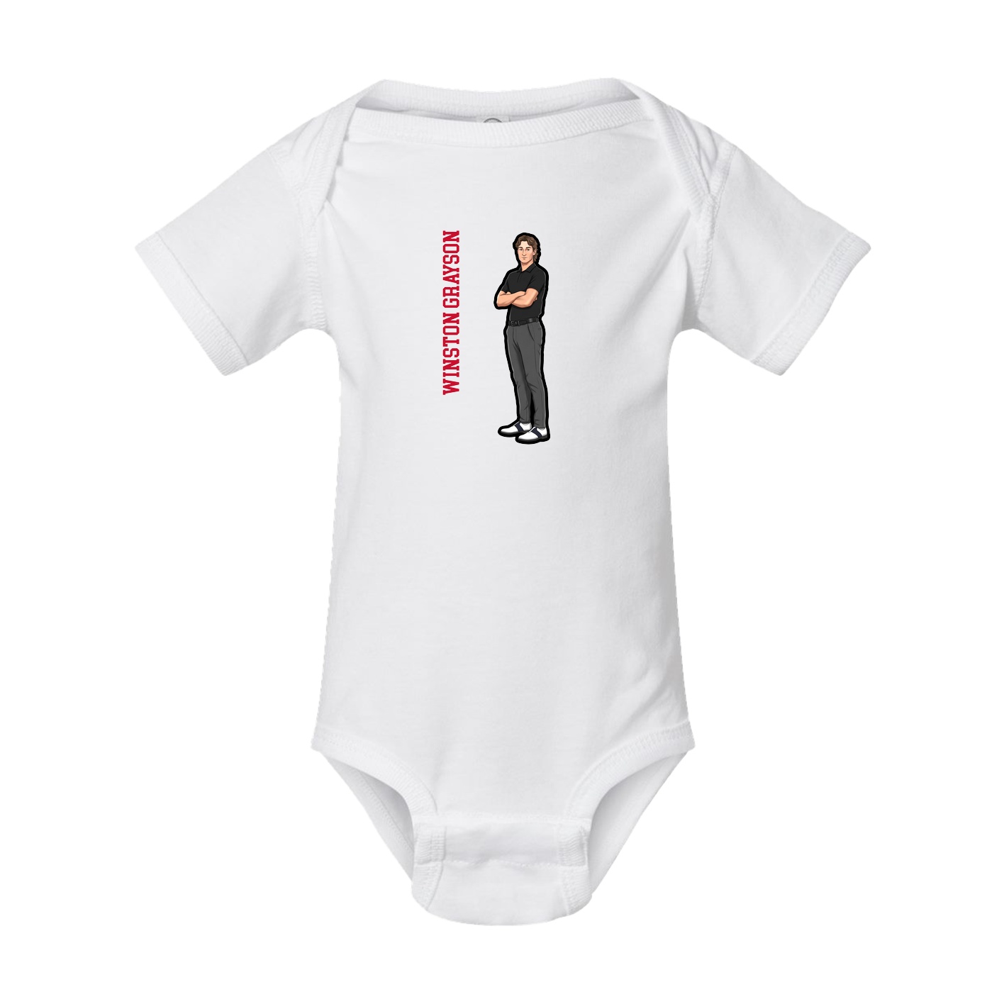 Baby Onesie — Name Vertical in White