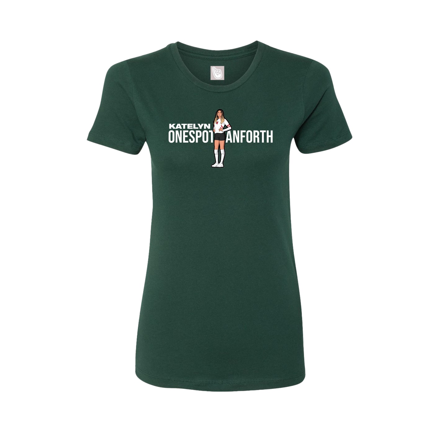 Fitted Women's Tee — Player Name in Green