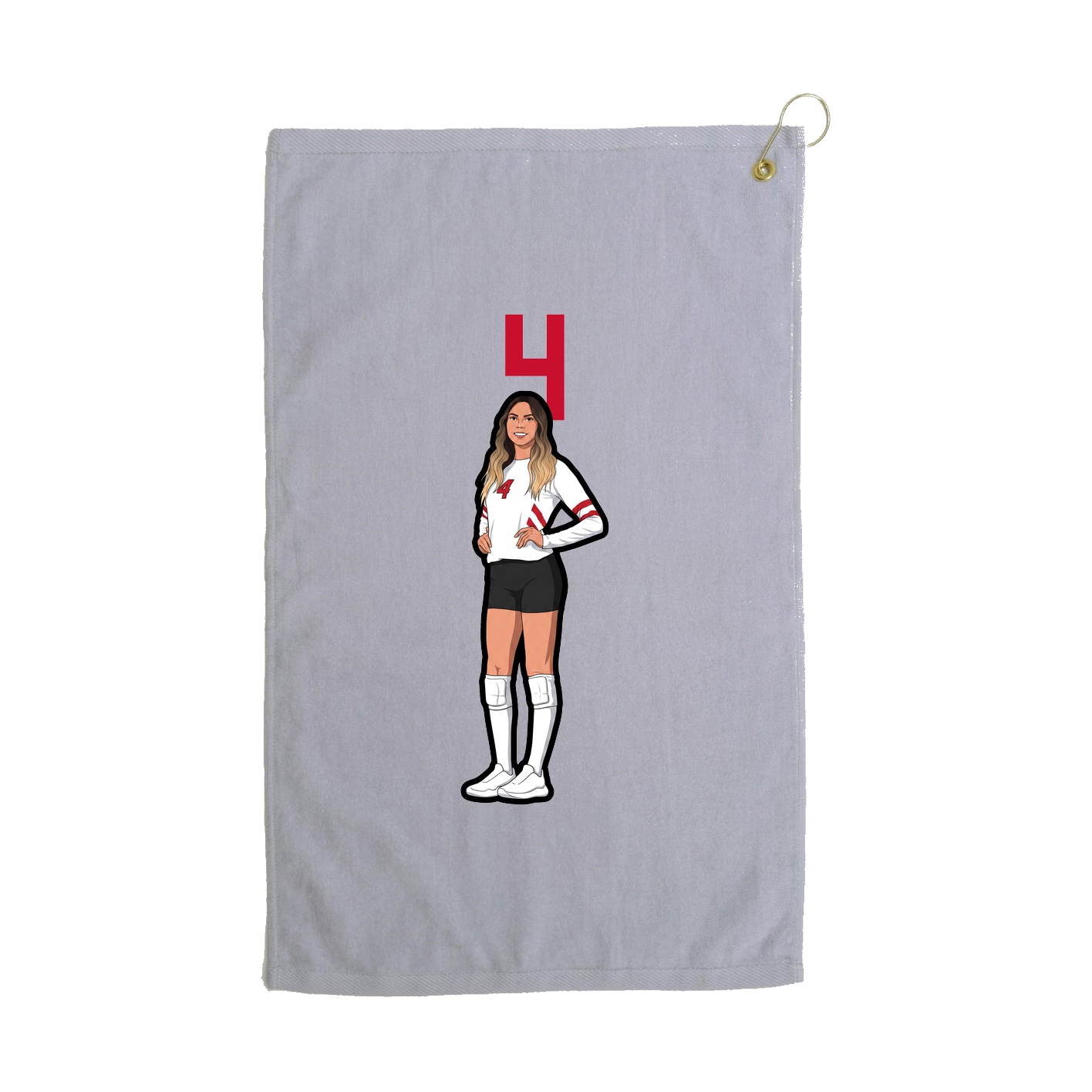 Golf Towel — Number Top in Grey