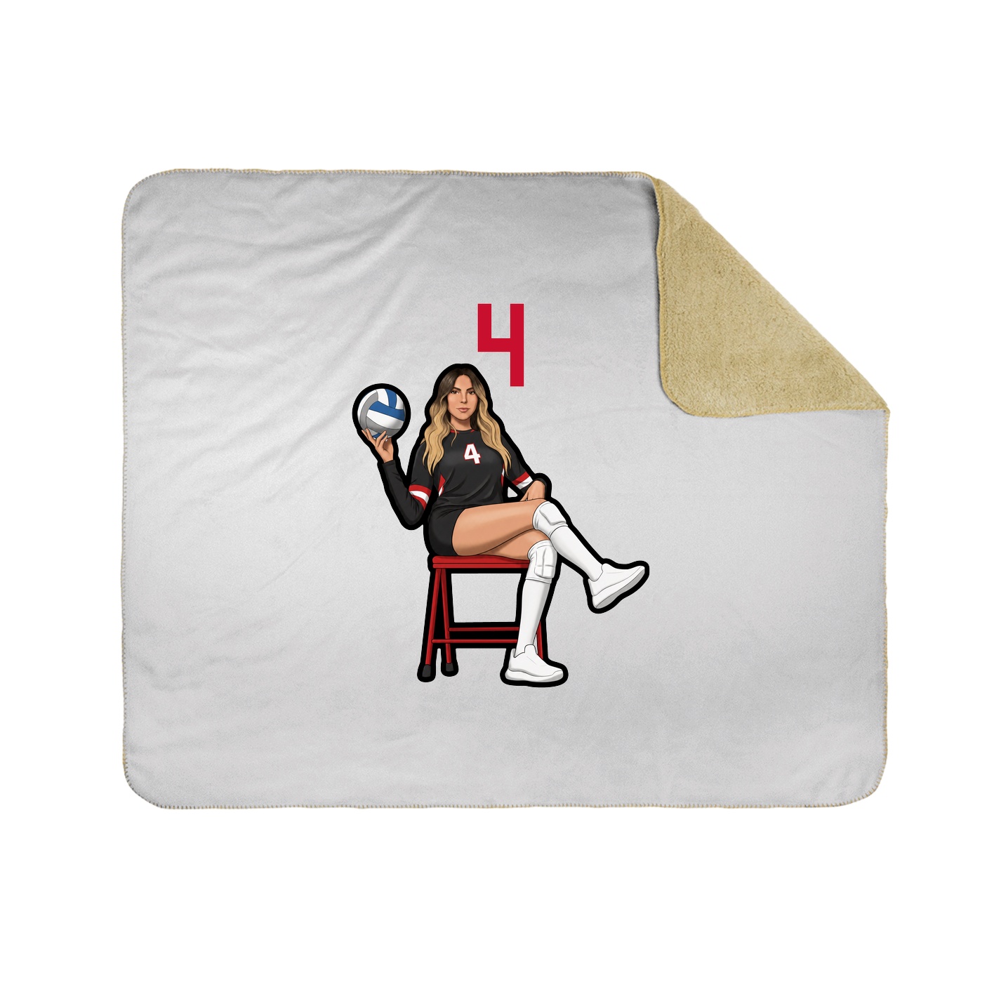 Throw Blanket — Number Top in White
