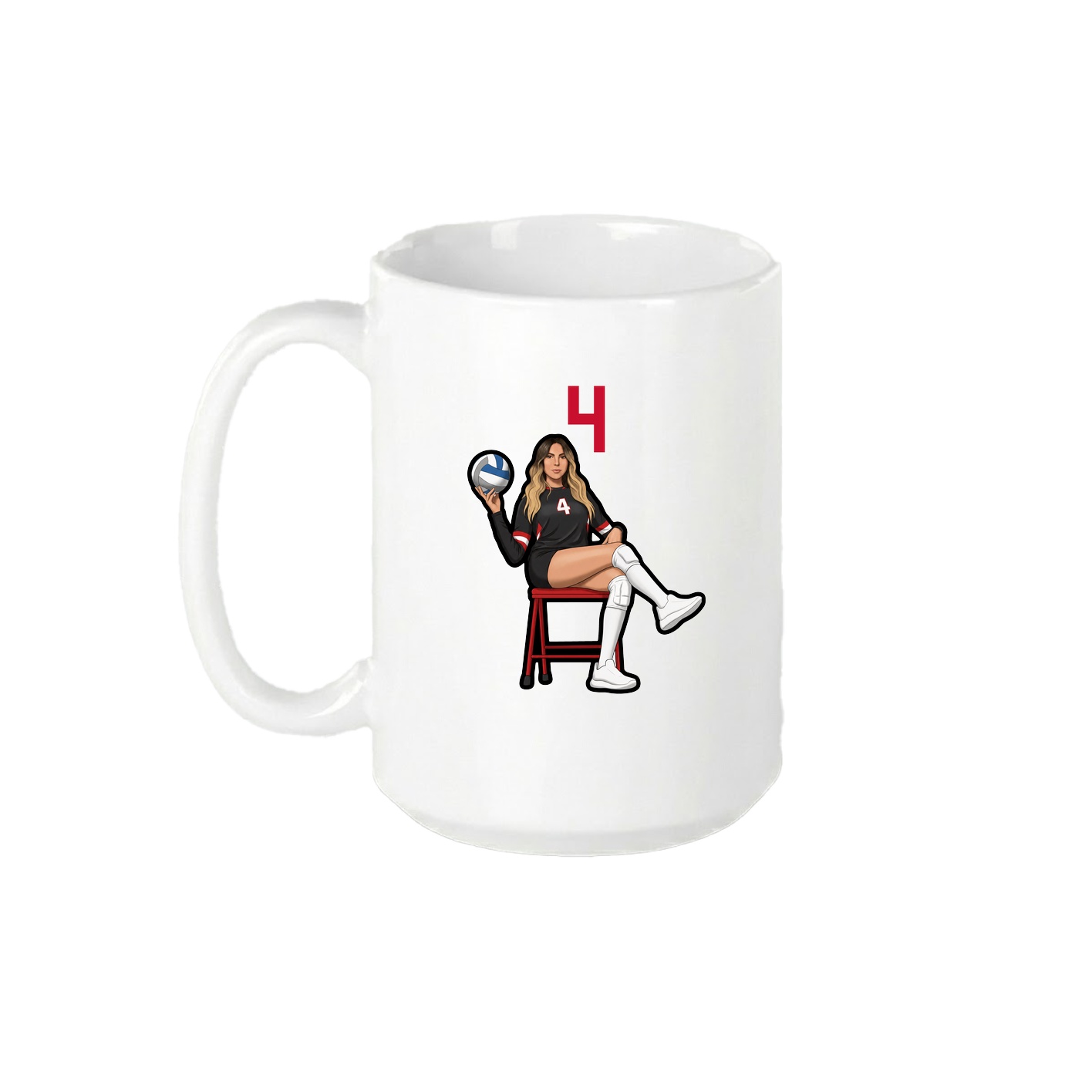 15oz Coffee Mug — Number Top in White