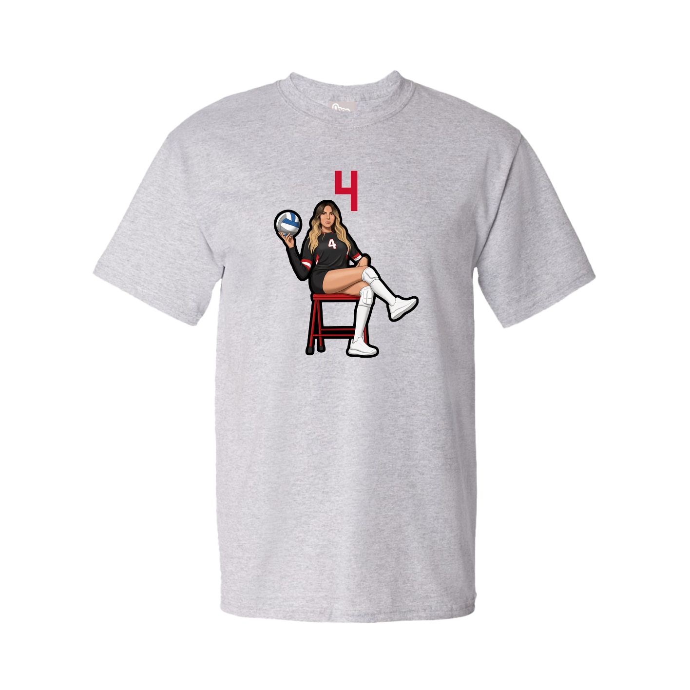 Youth Tee — Number Top in Grey