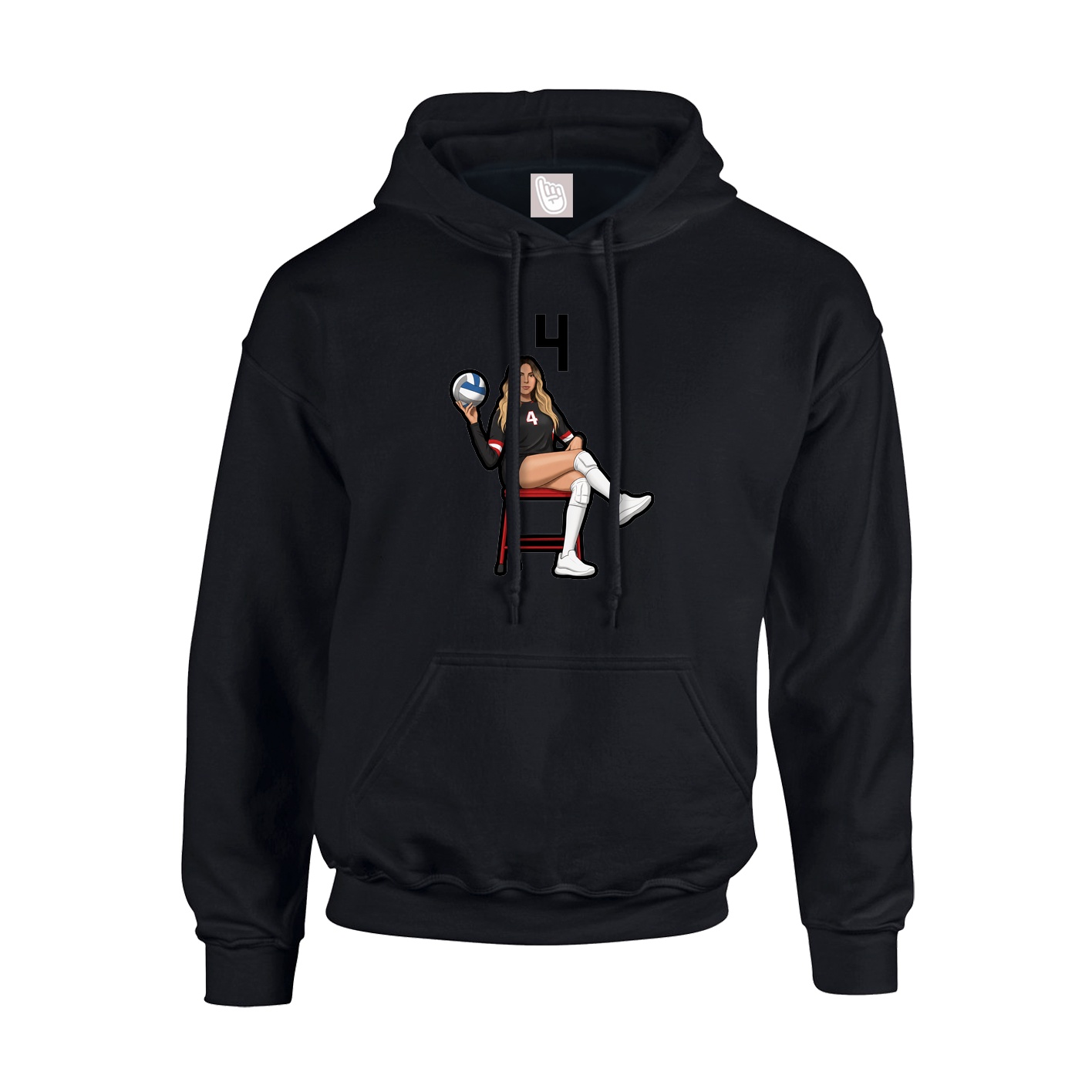 Hoodie — Number Top in Black