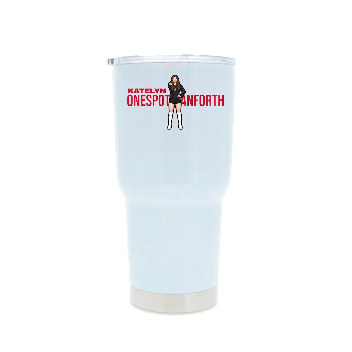 30oz Stainless Steel Tumbler — Player Name in White