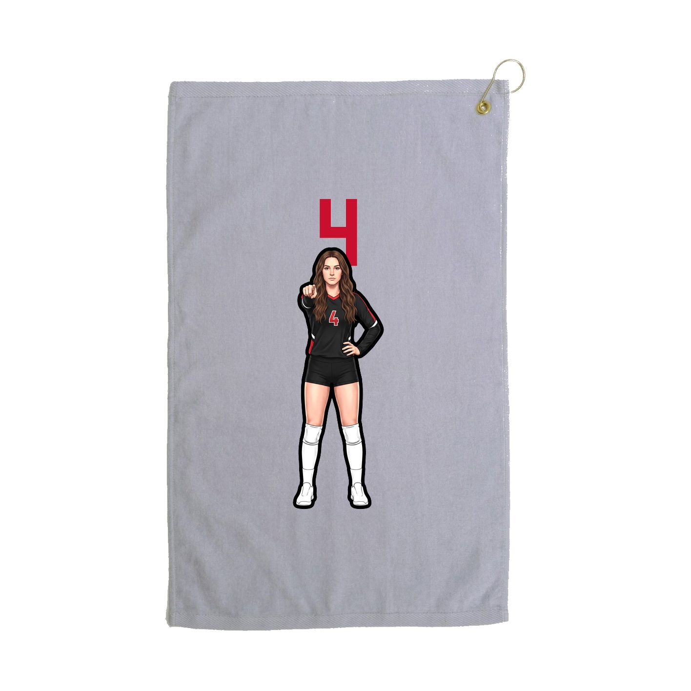 Golf Towel — Number Top in Grey