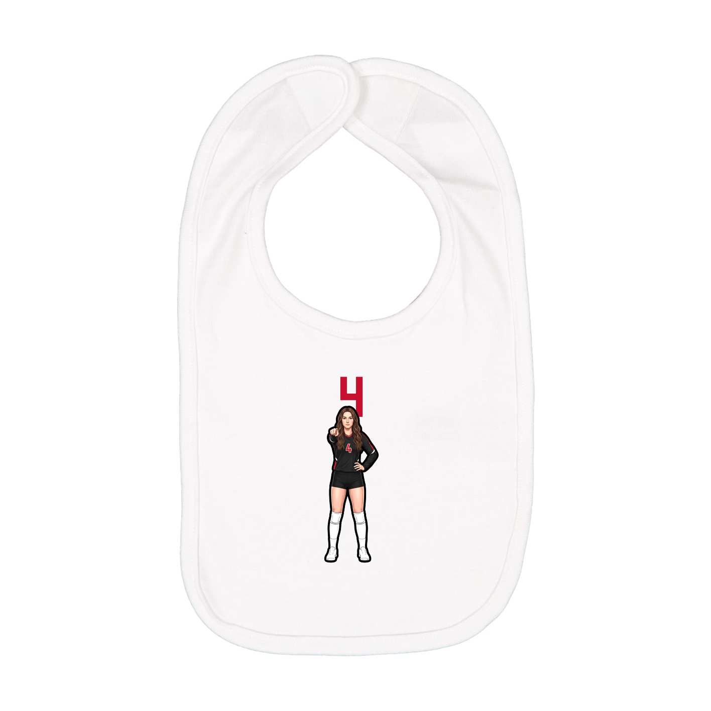 Infant Bib — Number Top in White