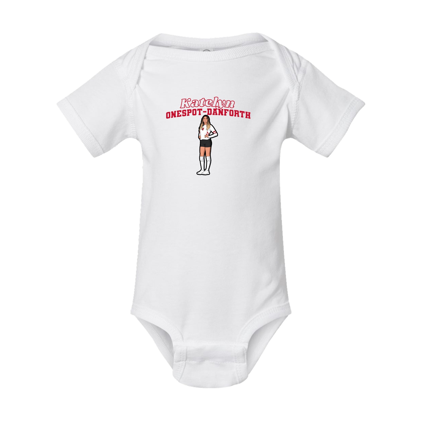 Baby Onesie — Name Arch in White