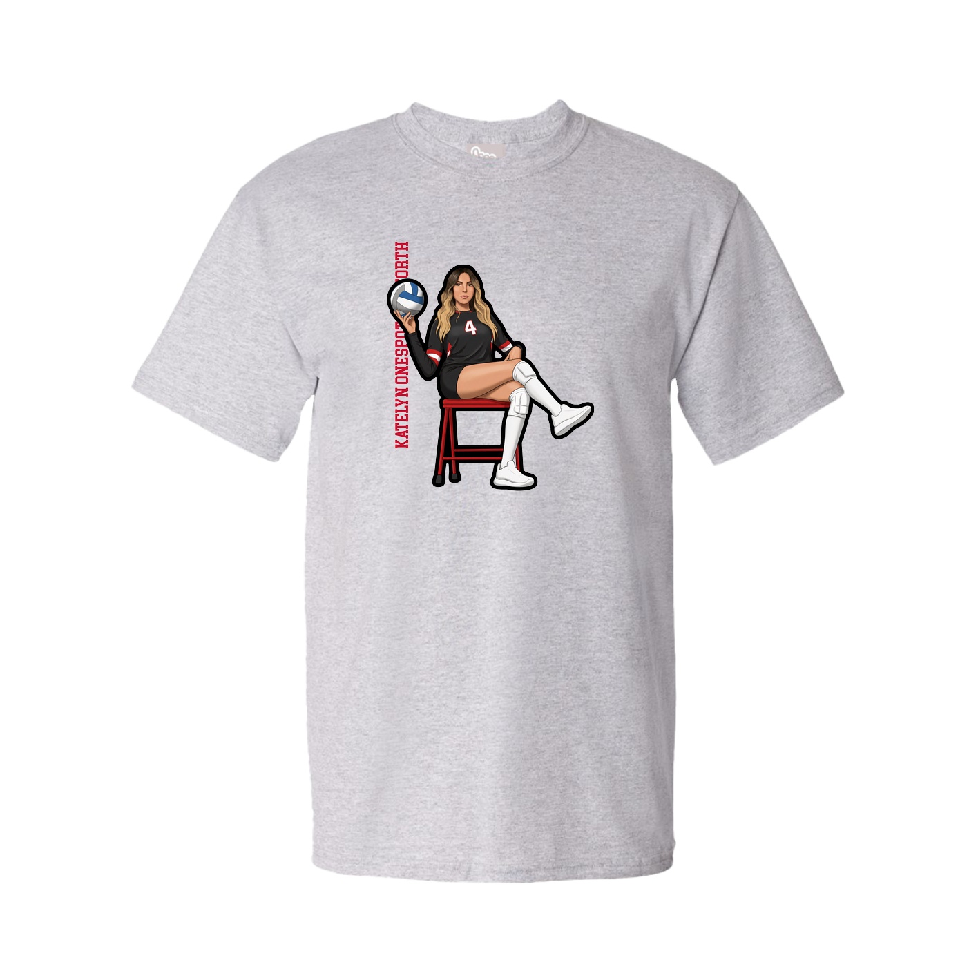 Tee — Name Vertical in Grey