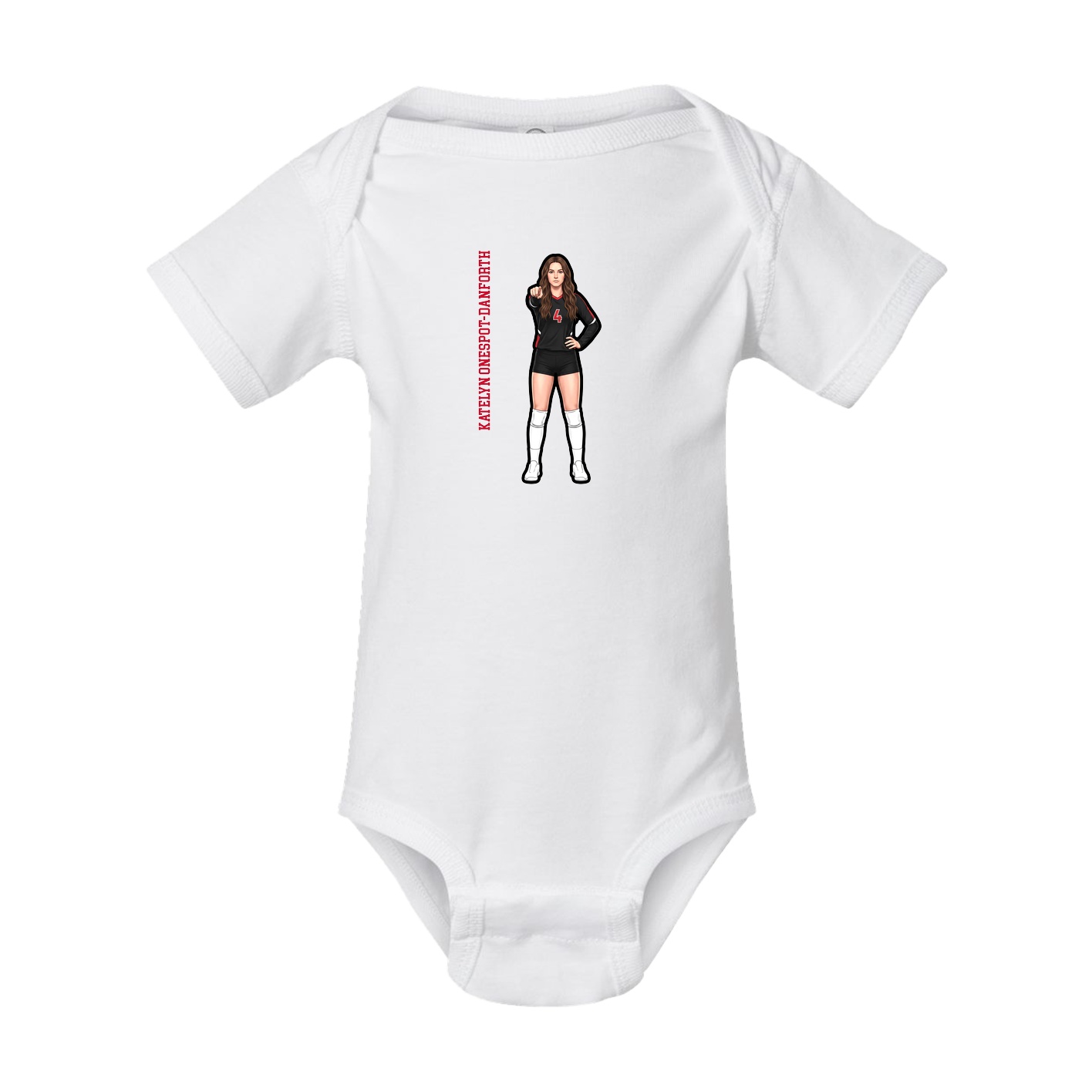 Baby Onesie — Name Vertical in White