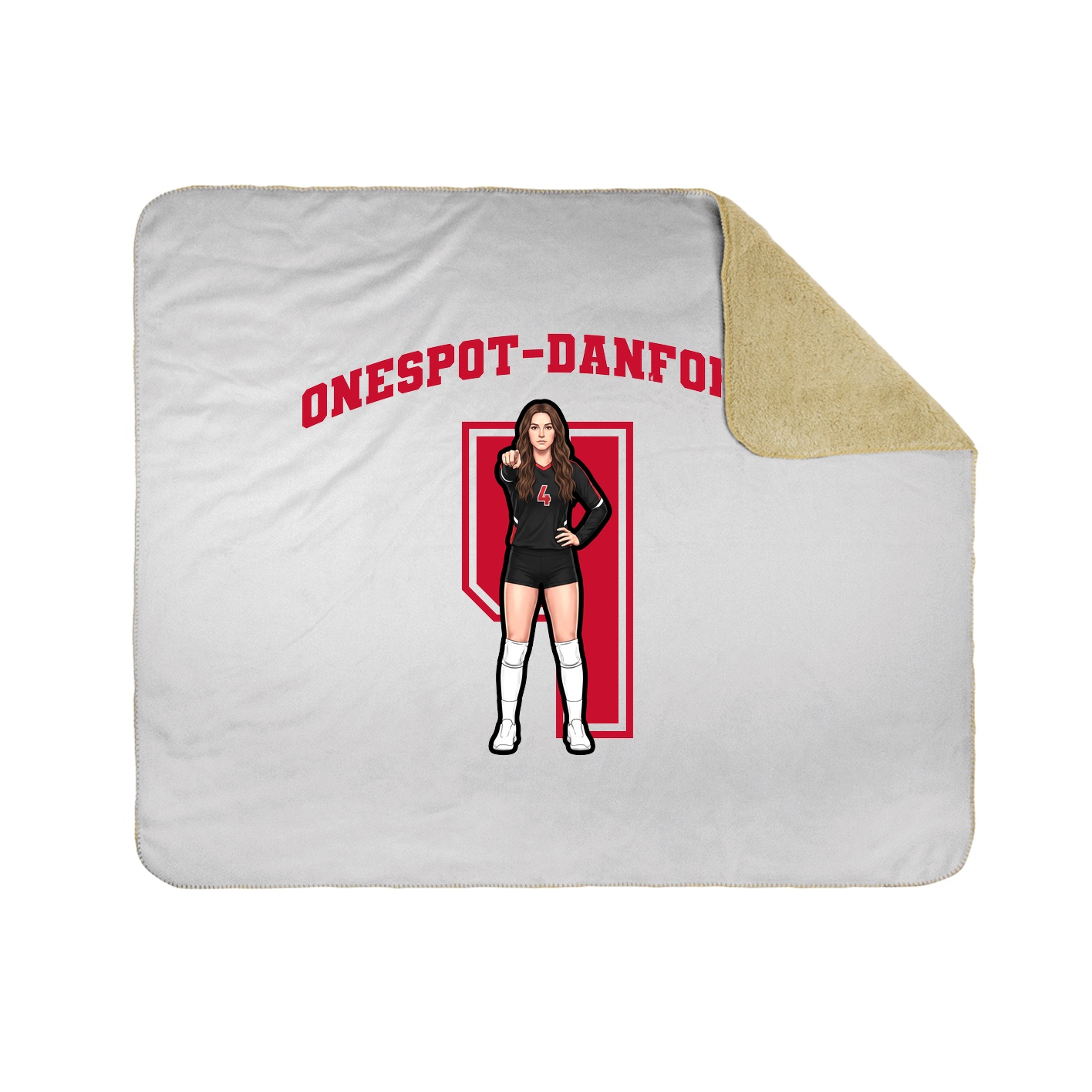 Throw Blanket — Number in White
