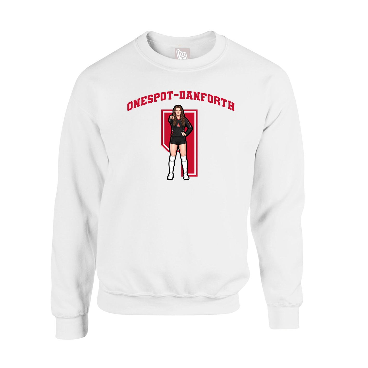 Fleece Crew — Number in White
