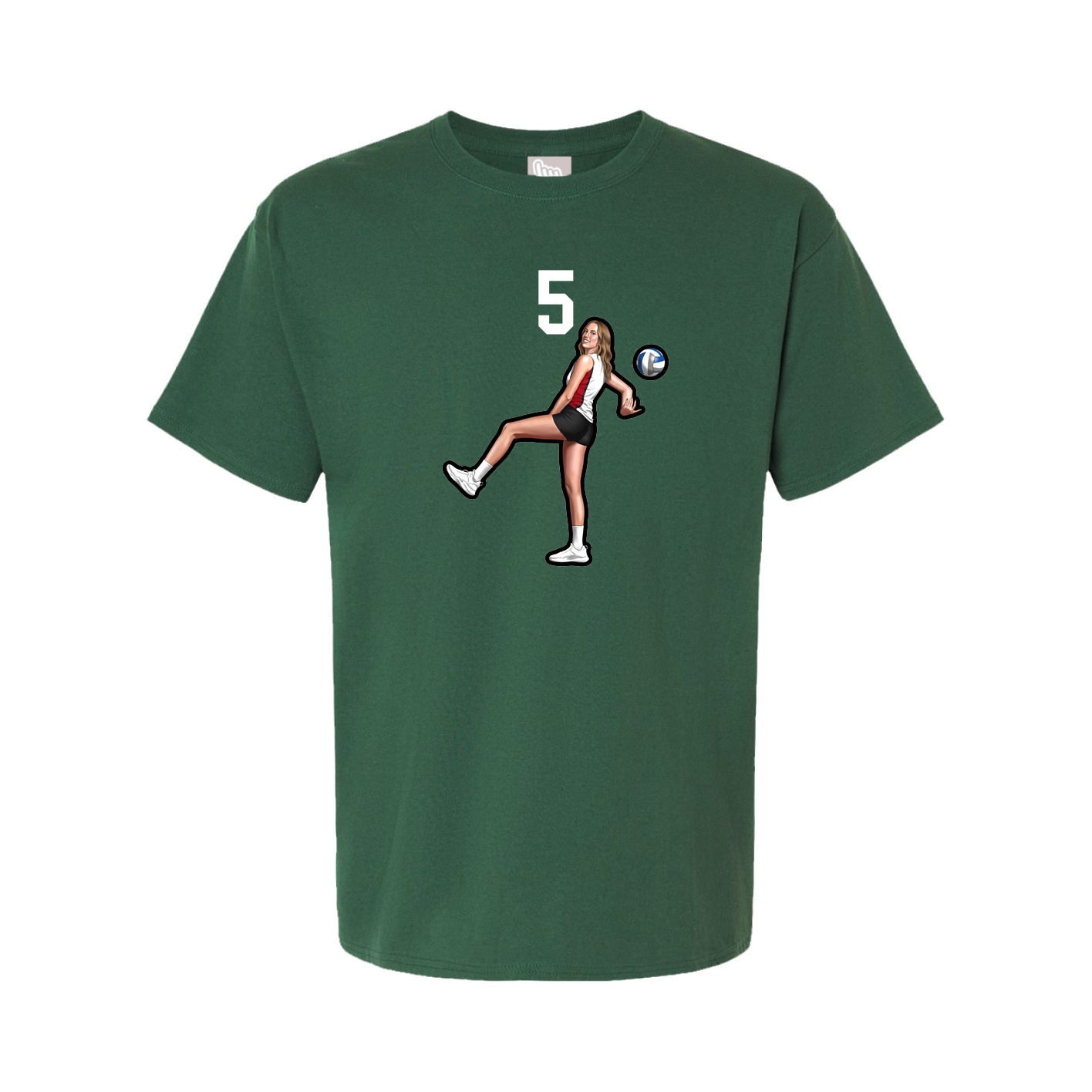 Youth Tee — Number Top in Green