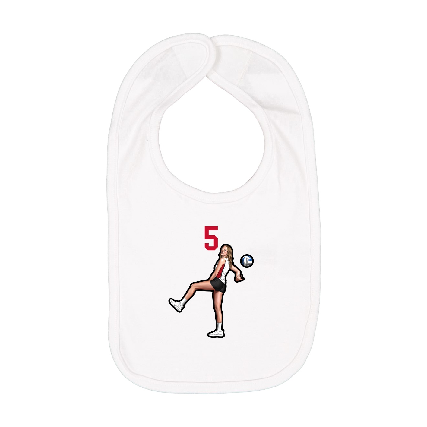 Infant Bib — Number Top in White