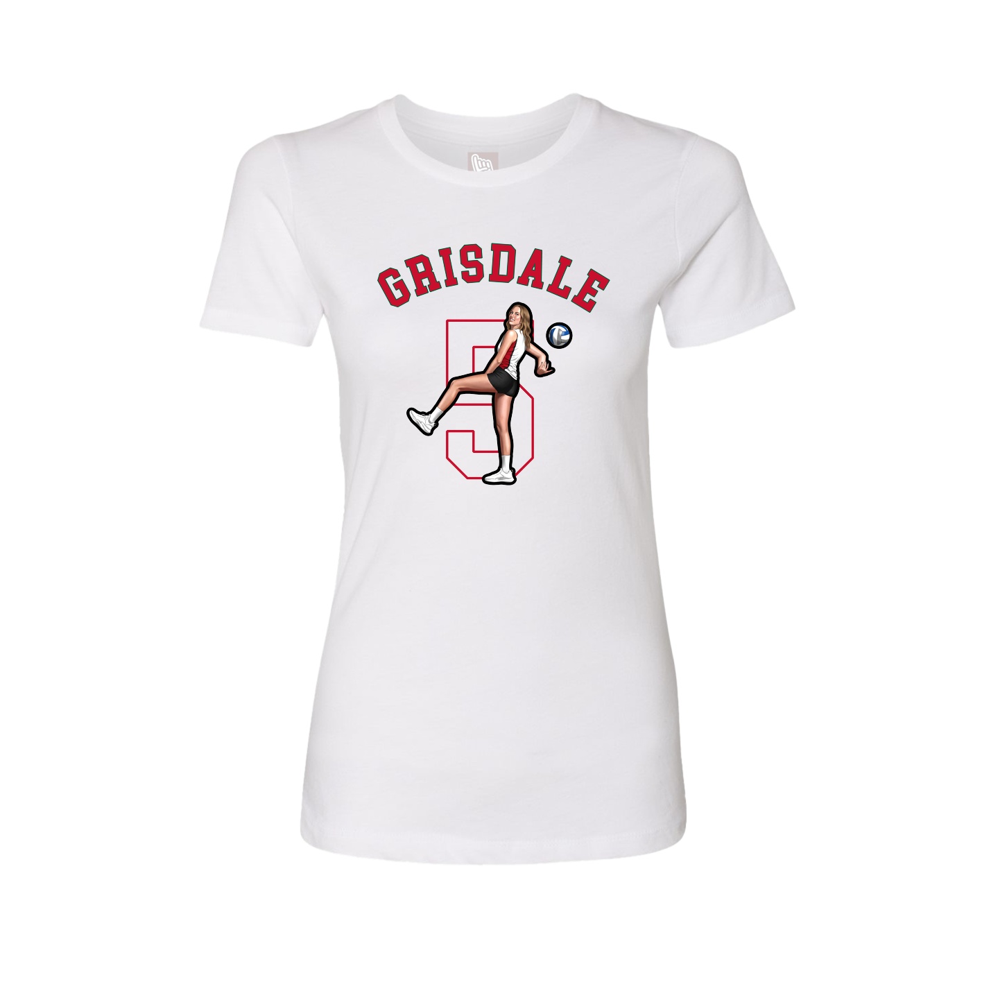 Fitted Women's Tee — Shirsey Arch in White