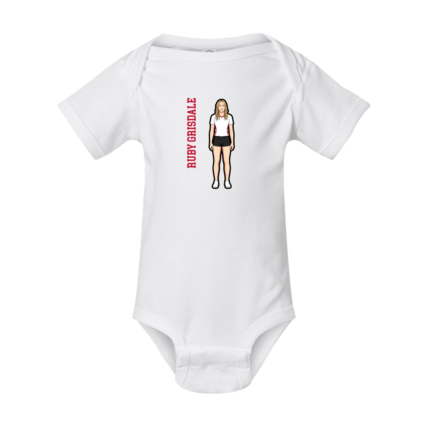 Baby Onesie — Name Vertical in White