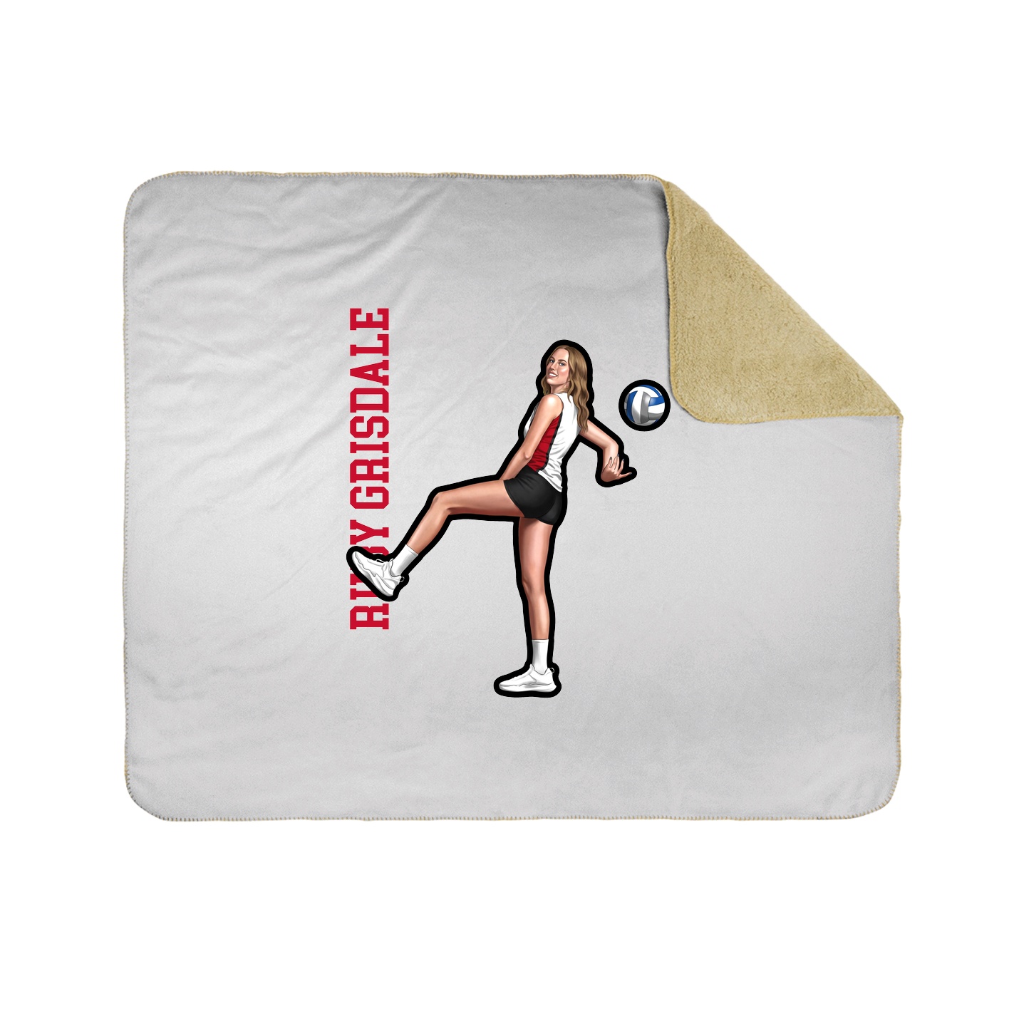 Throw Blanket — Name Vertical in White