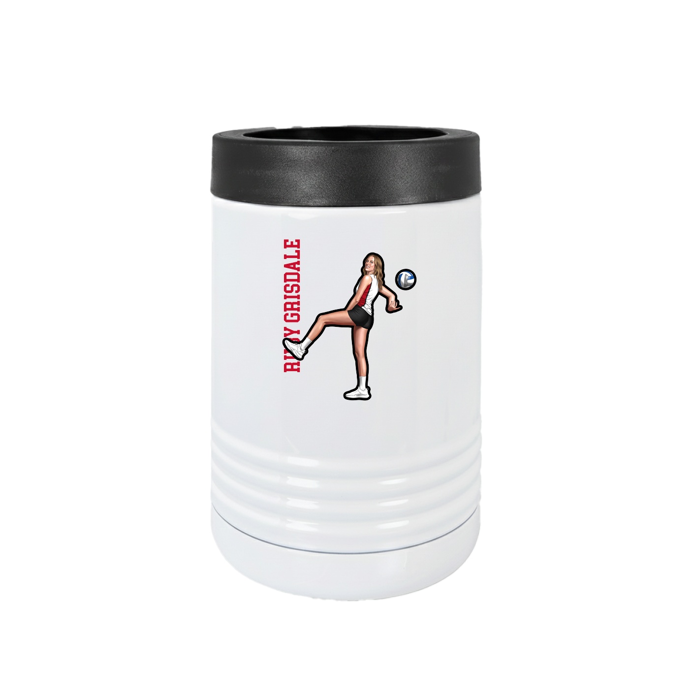 Beverage Holder — Name Vertical in White
