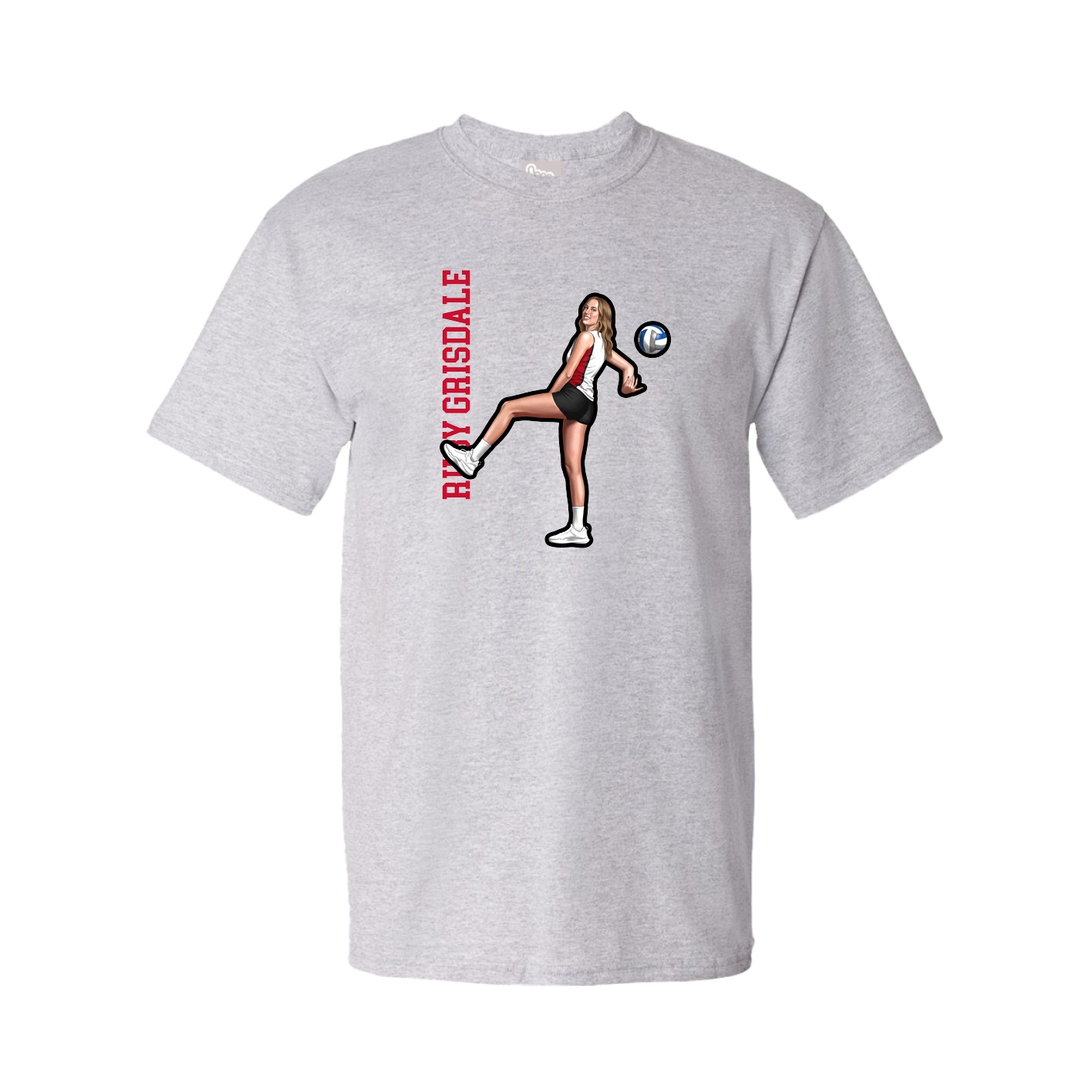 Tee — Name Vertical in Grey