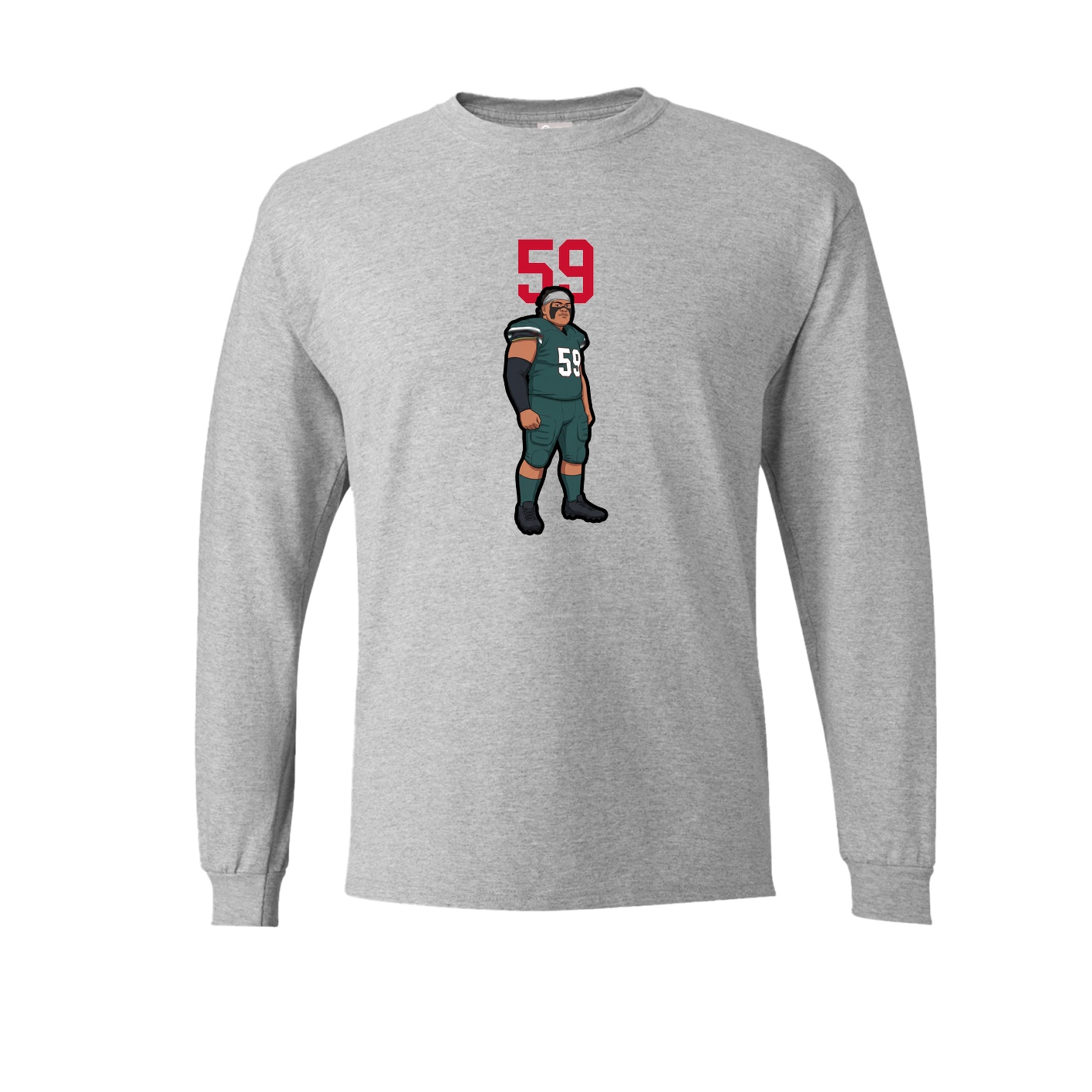 Long Sleeve Tee — Number Top in Grey