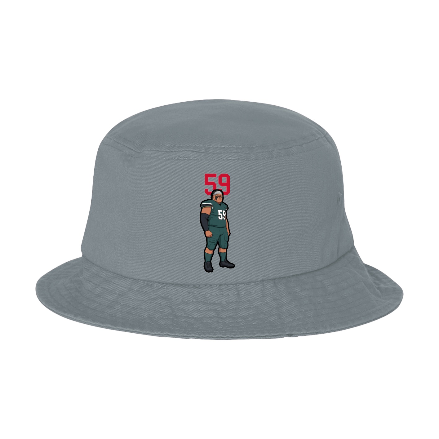 Bucket Cap — Number Top in Grey