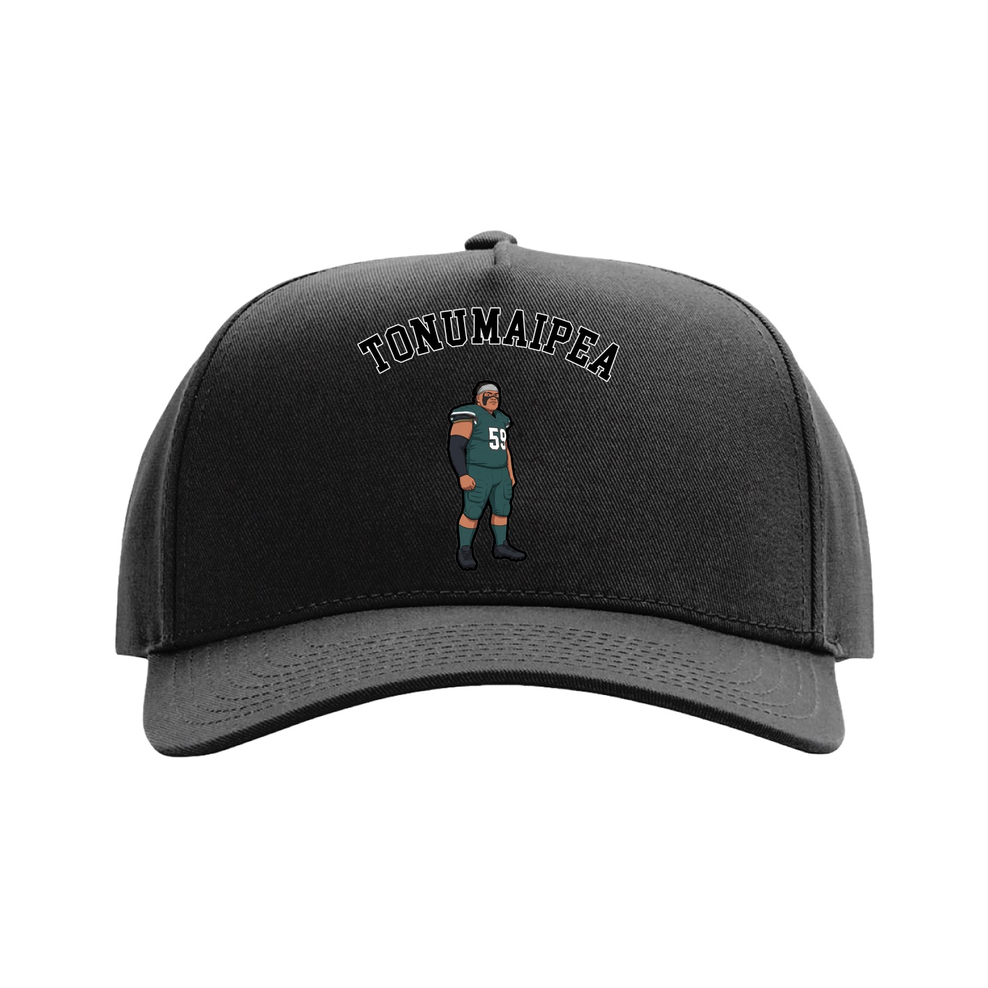 Full Fabric Five-Panel Champ Cap — Shirsey Arch in Black