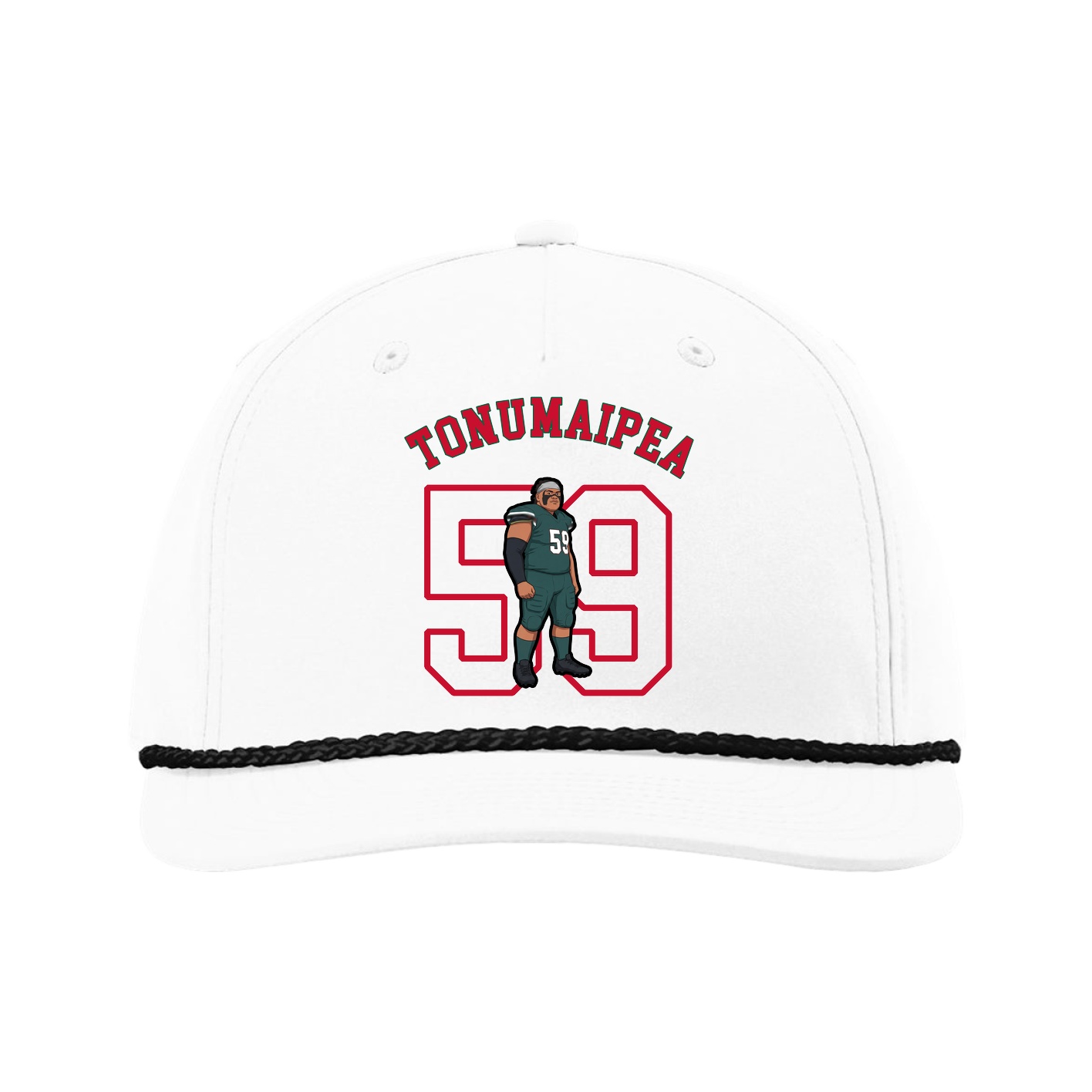 Five-Panel Classic Rope Cap — Shirsey Arch in White