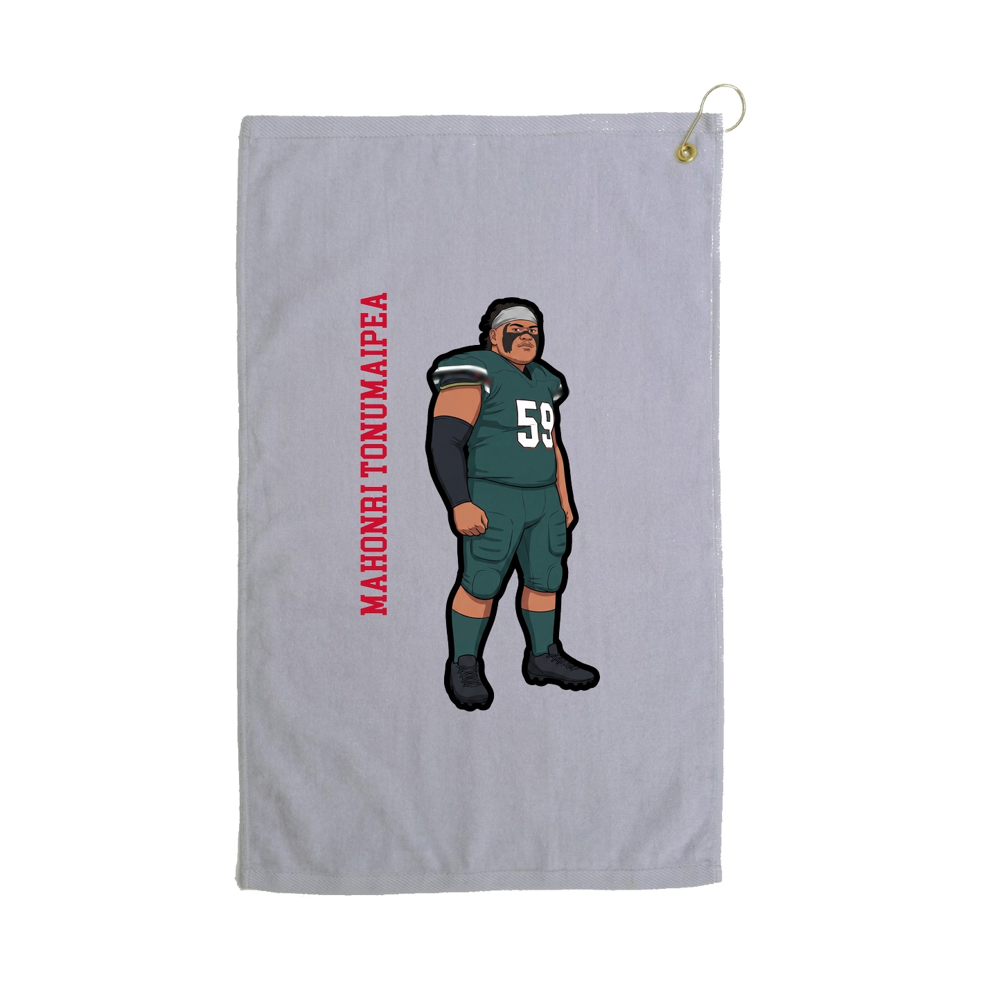 Golf Towel — Name Vertical in Grey
