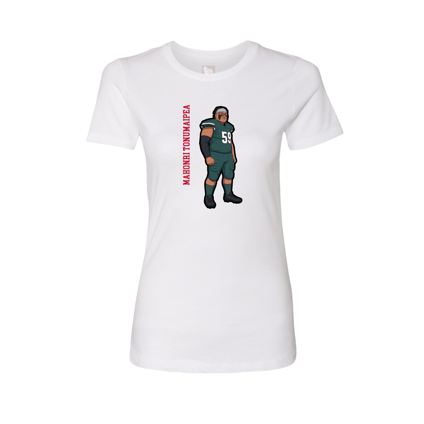 Womens Tee — Name Vertical in White