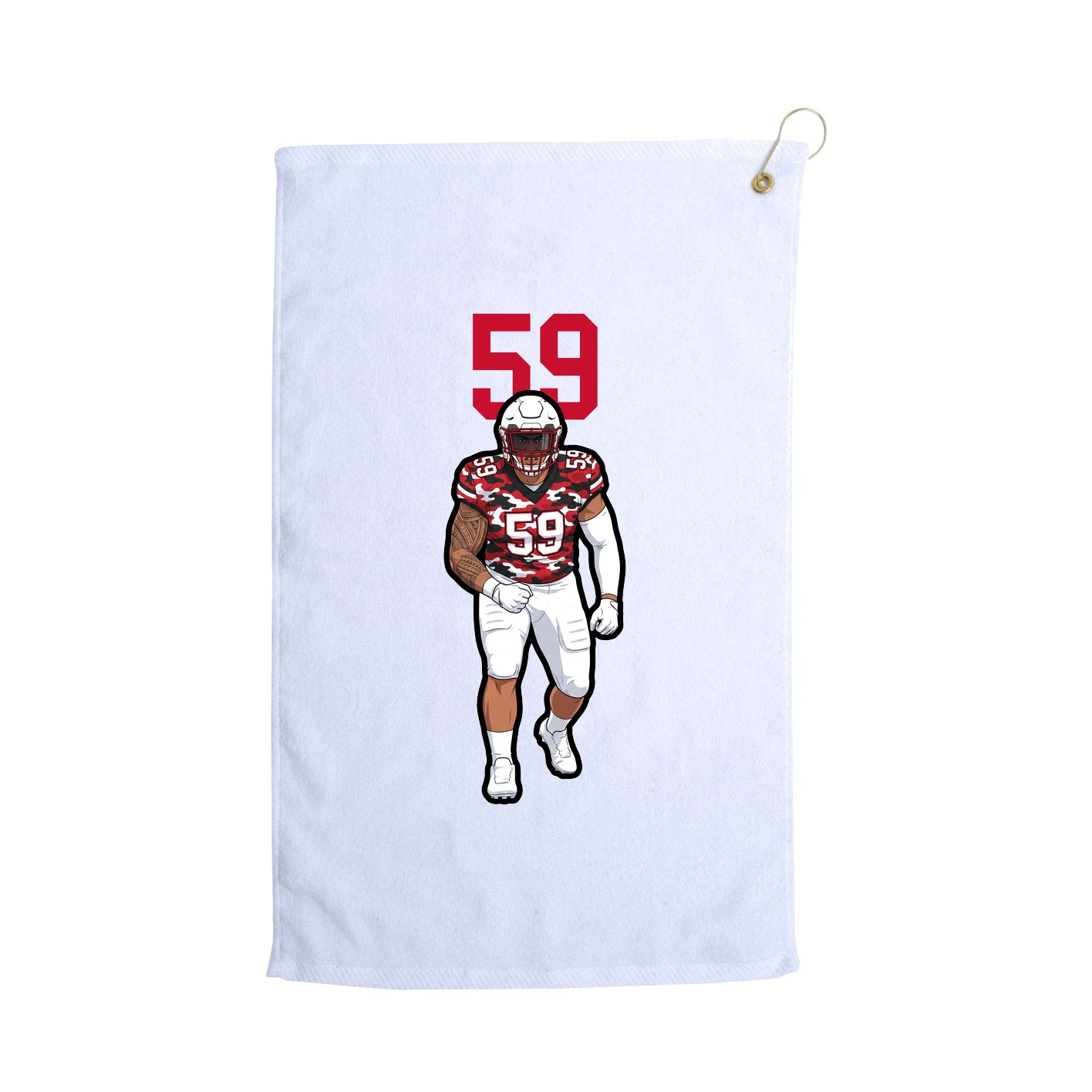 Golf Towel — Number Top in White