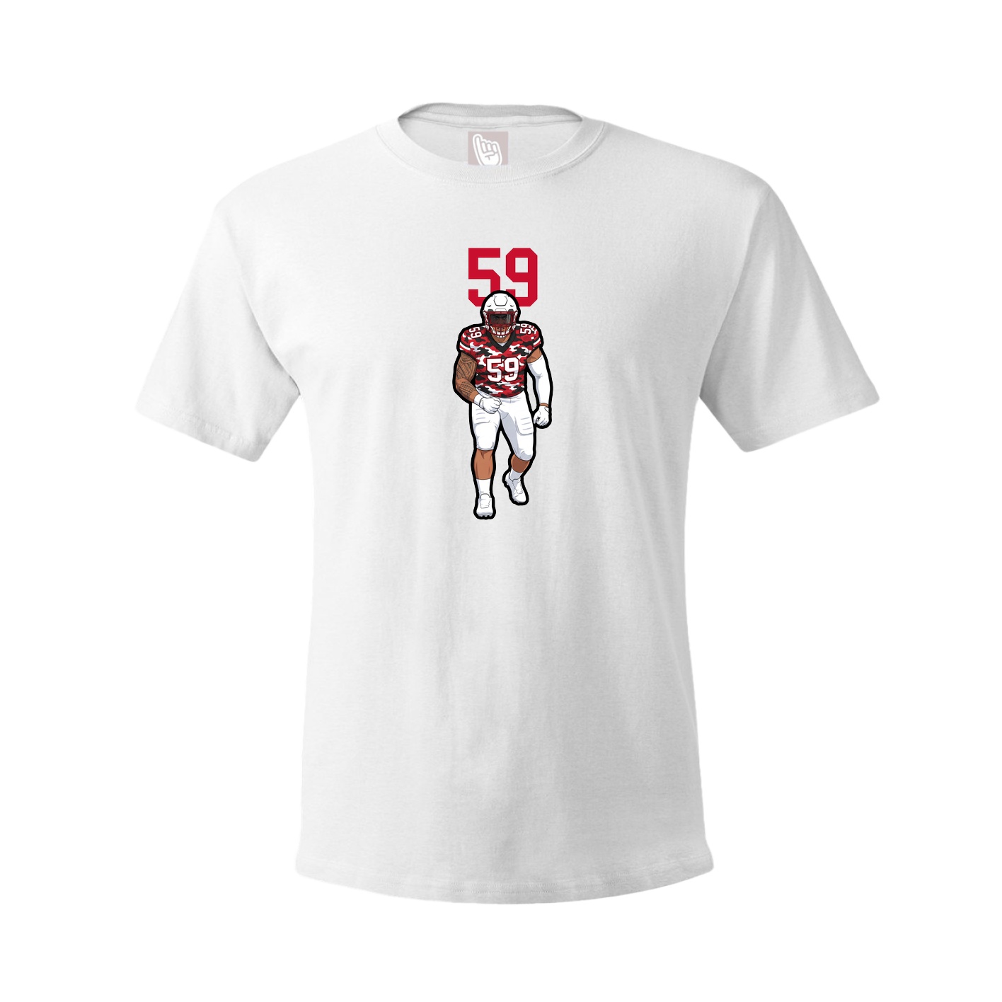 Youth Tee — Number Top in White