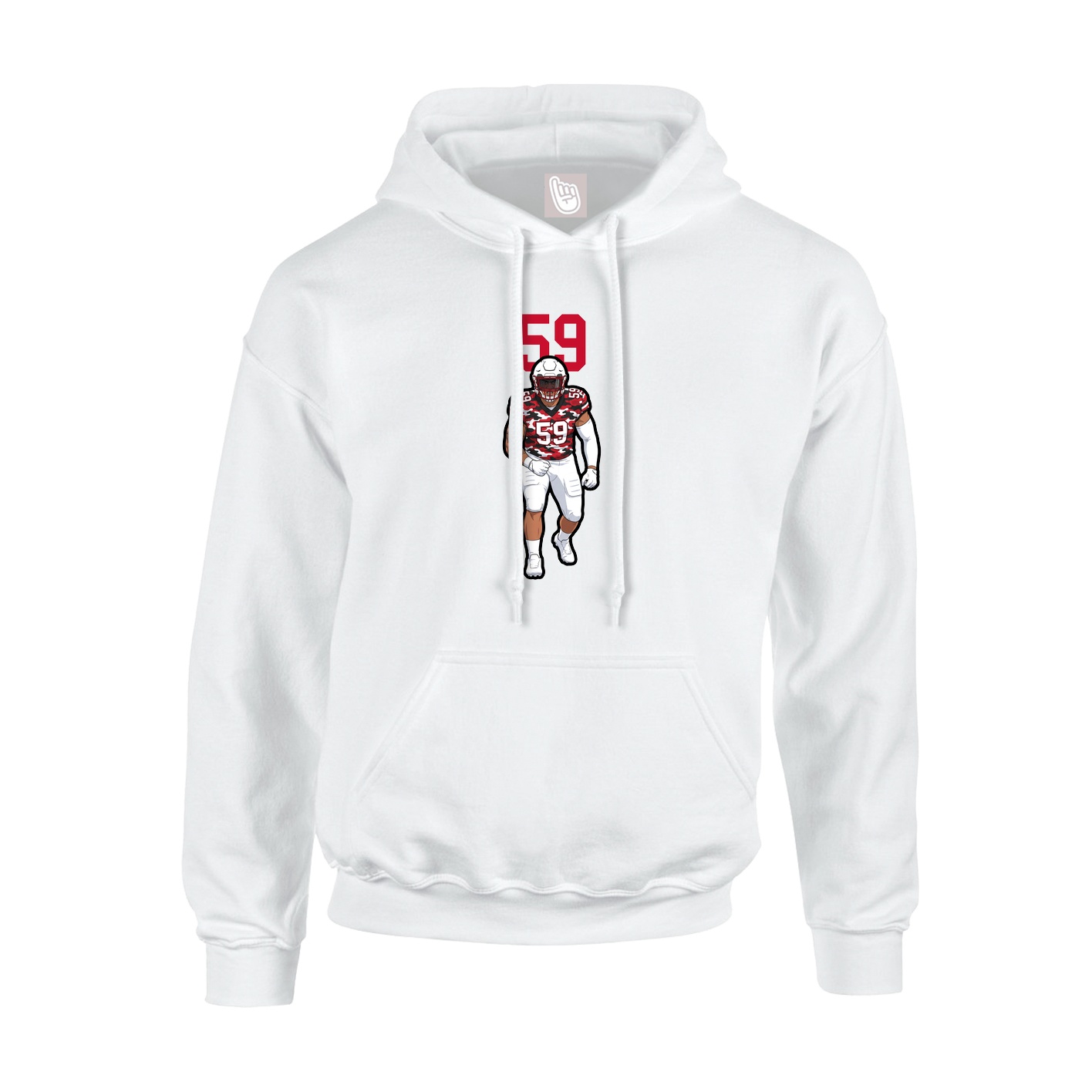 Hoodie — Number Top in White