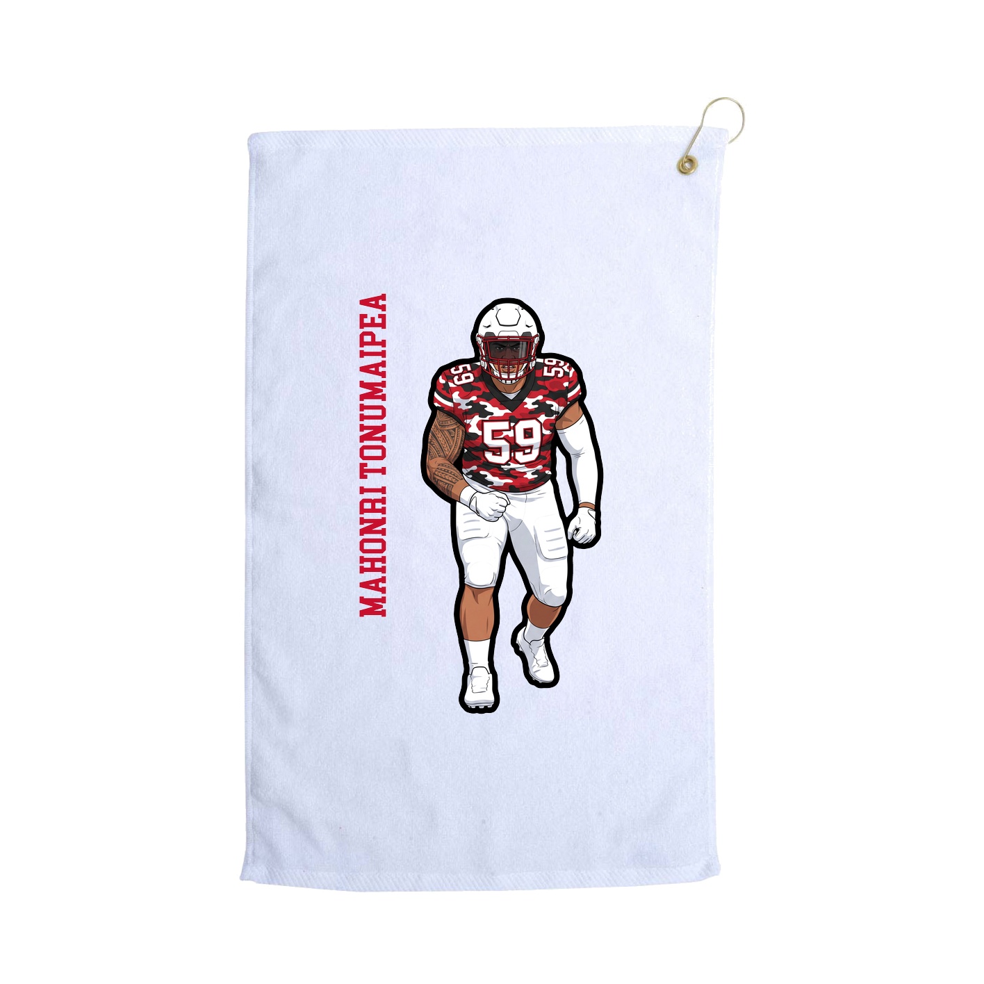 Golf Towel — Name Vertical in White