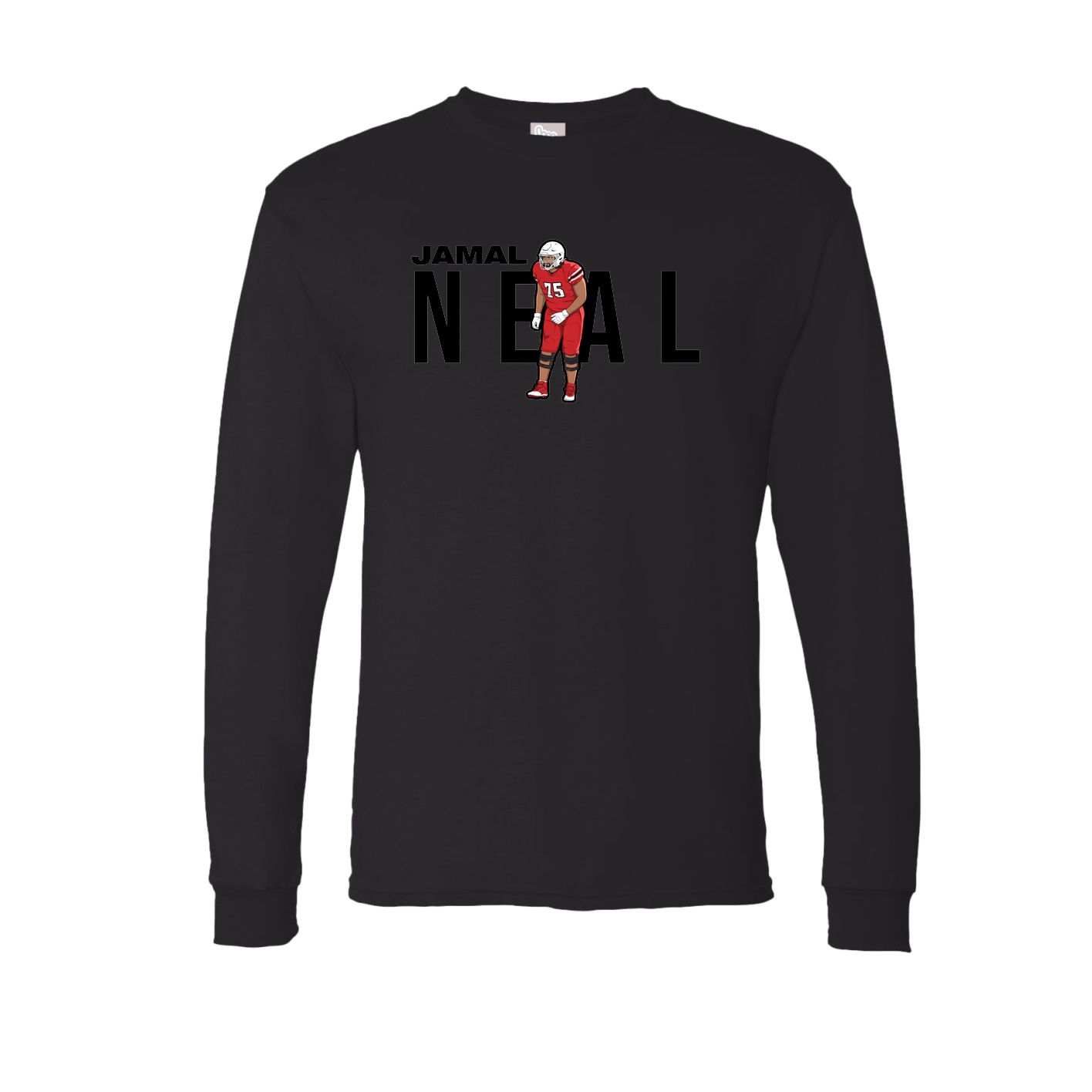 Long Sleeve Tee — Player Name in Black